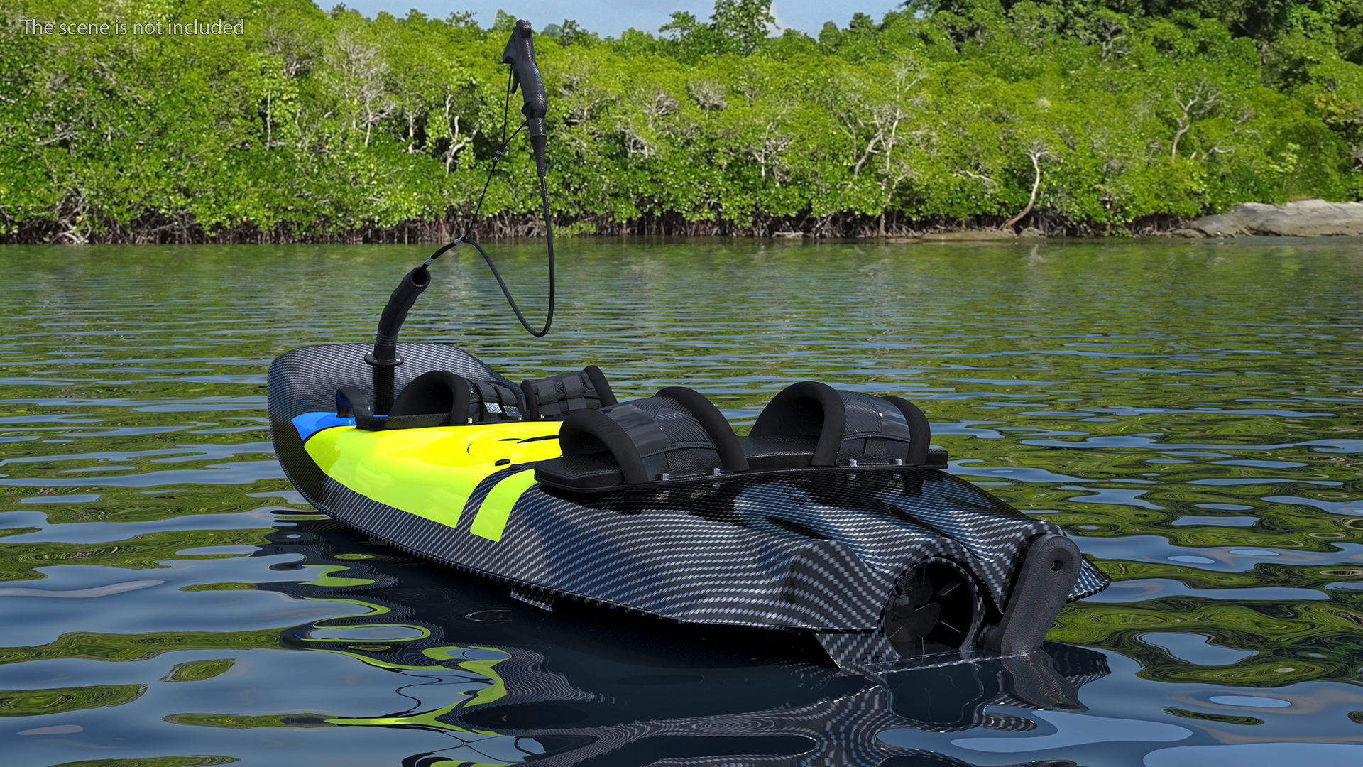 3D Motorised Carbon Fiber Surfboard Green model