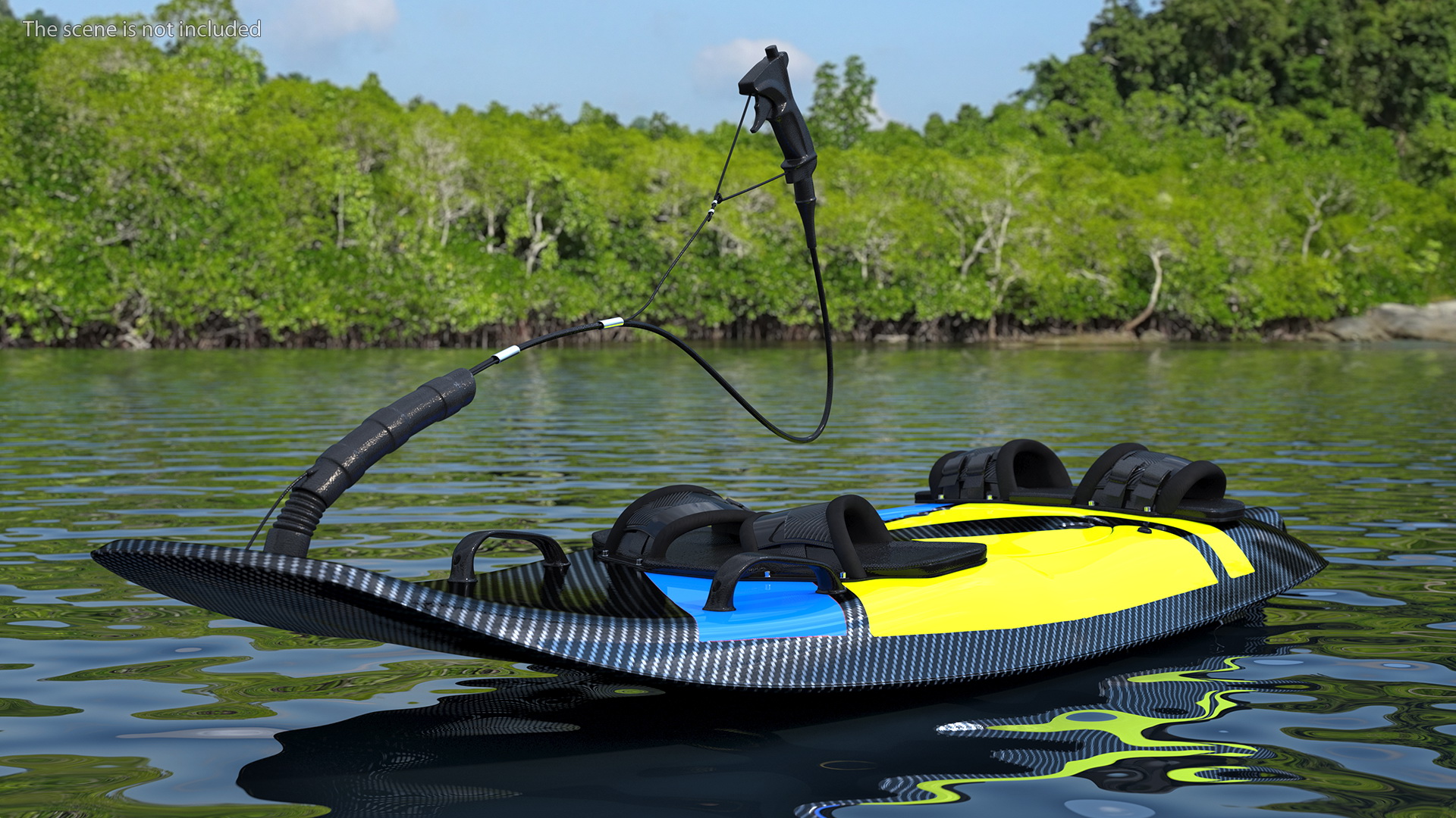 3D Motorised Carbon Fiber Surfboard Green model