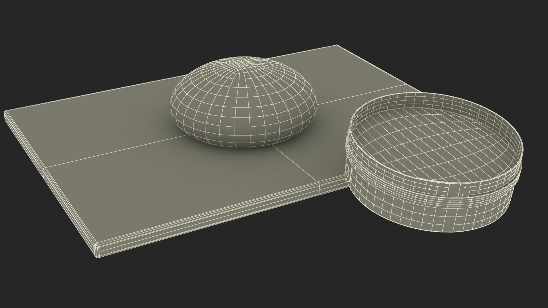 3D Fresh Raw Dough on Wooden Board and Sieve