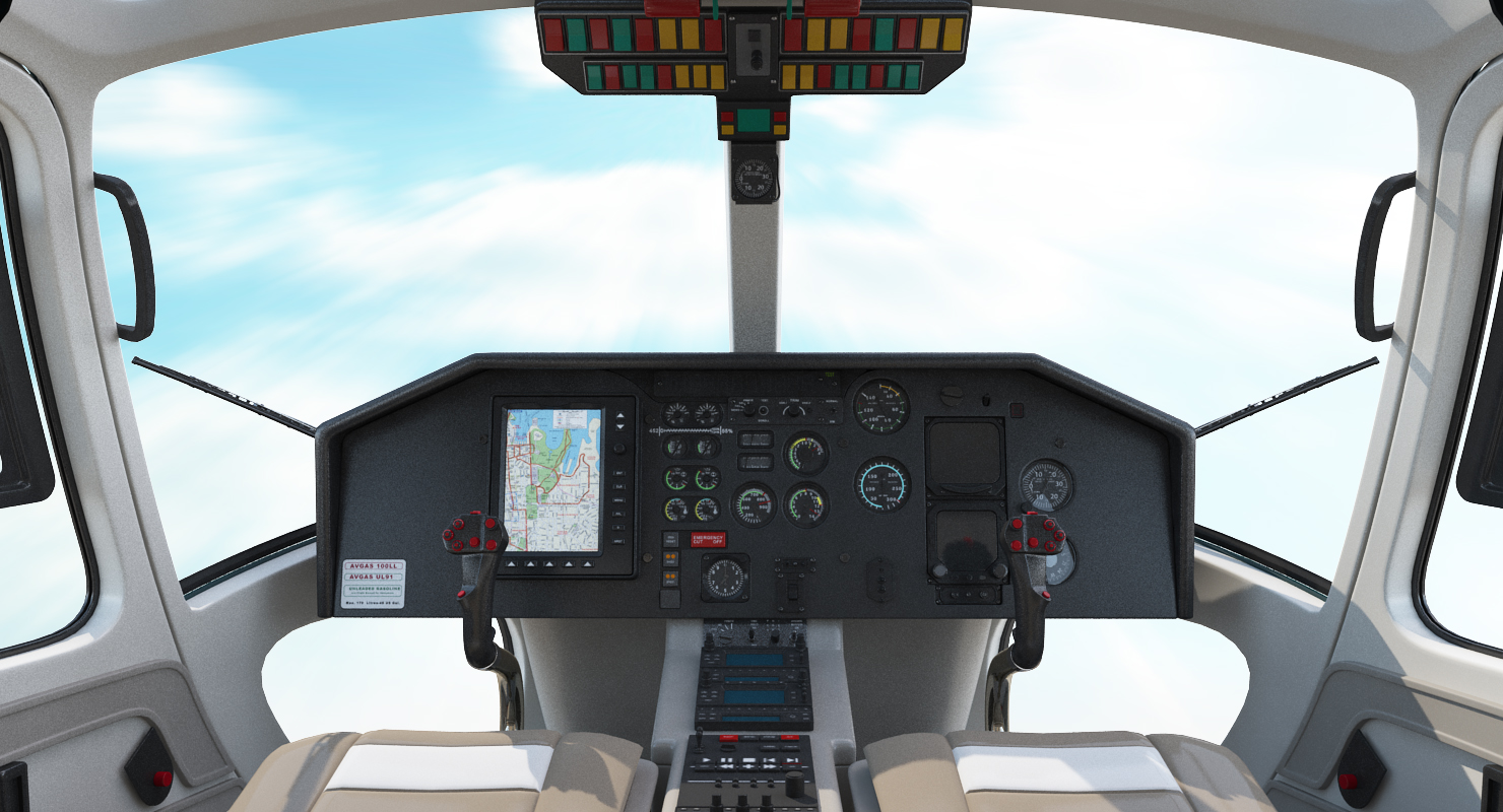 3D Helicopter Eurocopter AS 355N Rigged