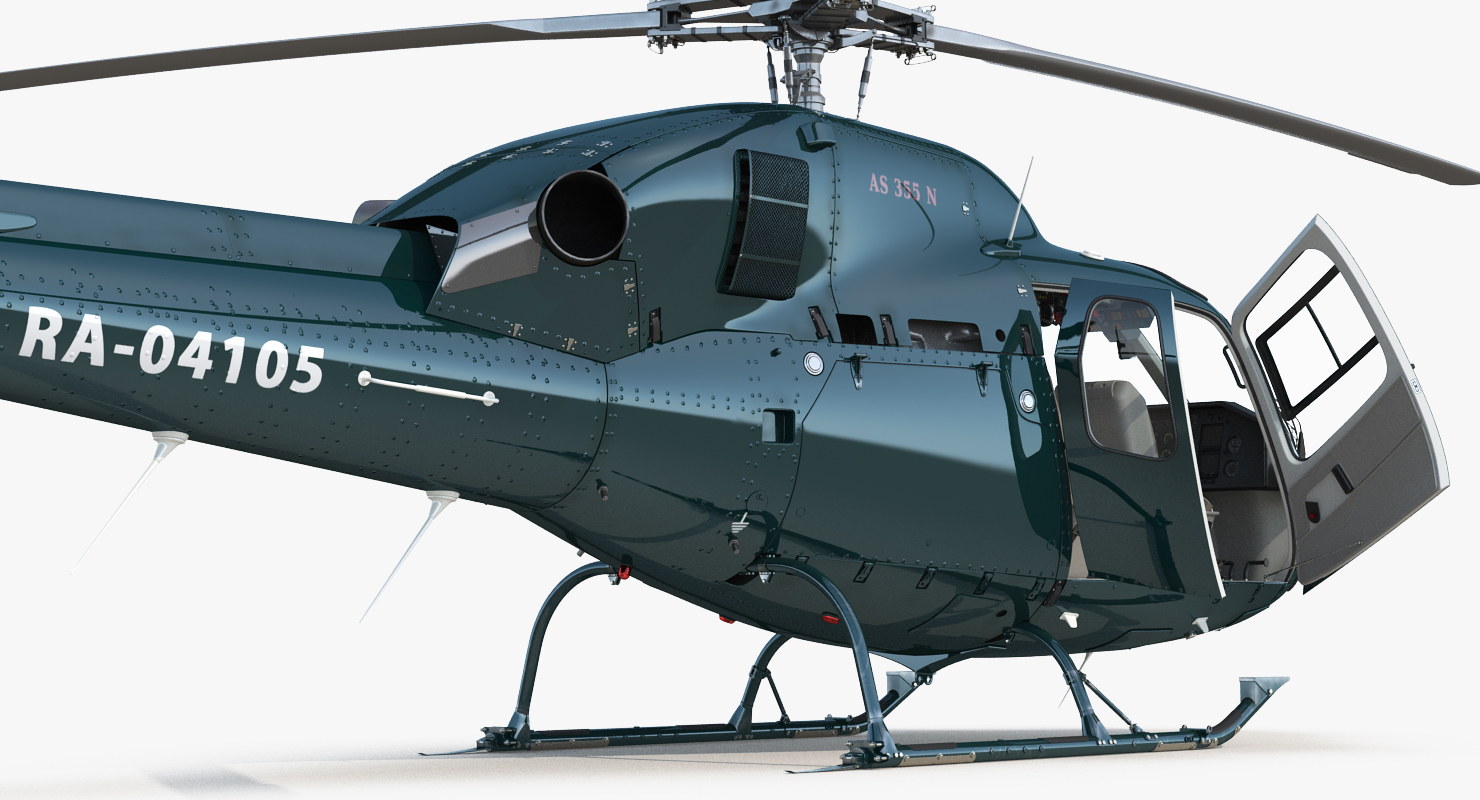 3D Helicopter Eurocopter AS 355N Rigged