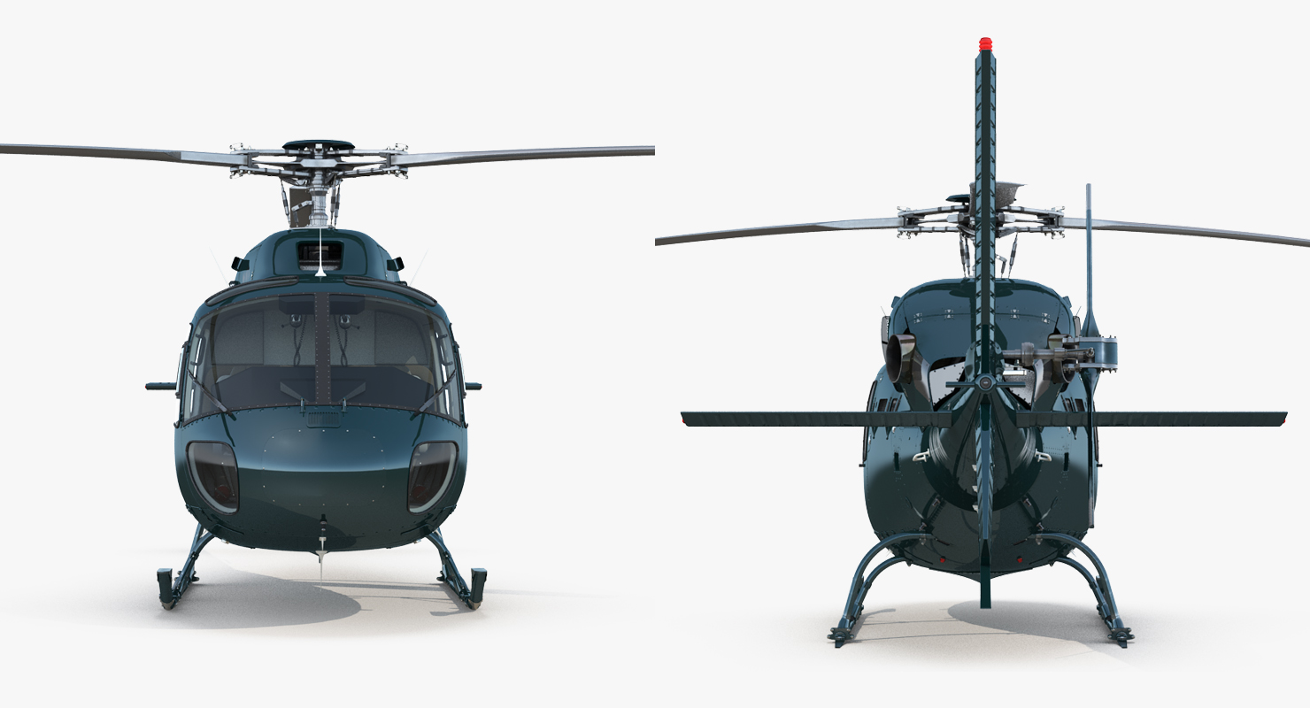 3D Helicopter Eurocopter AS 355N Rigged