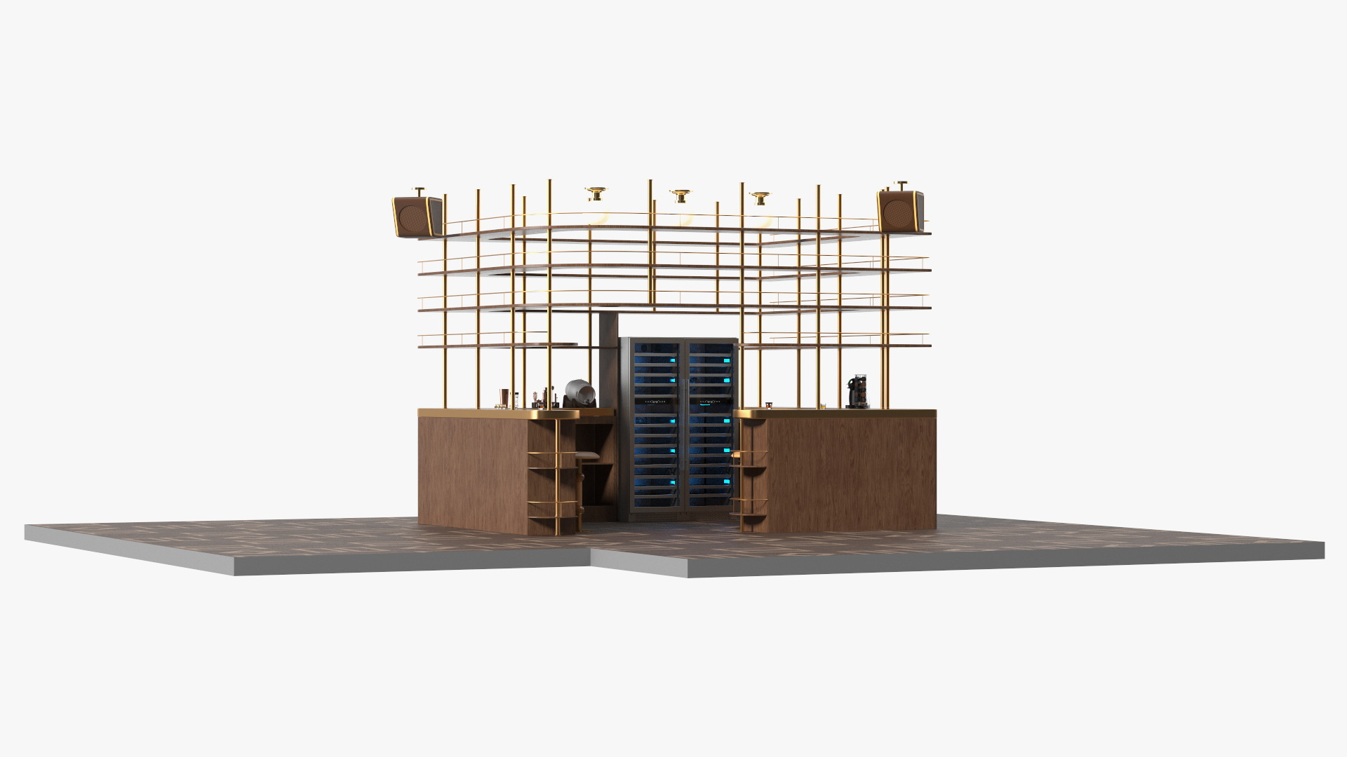 Modern Home Bar Furniture Set 3D model