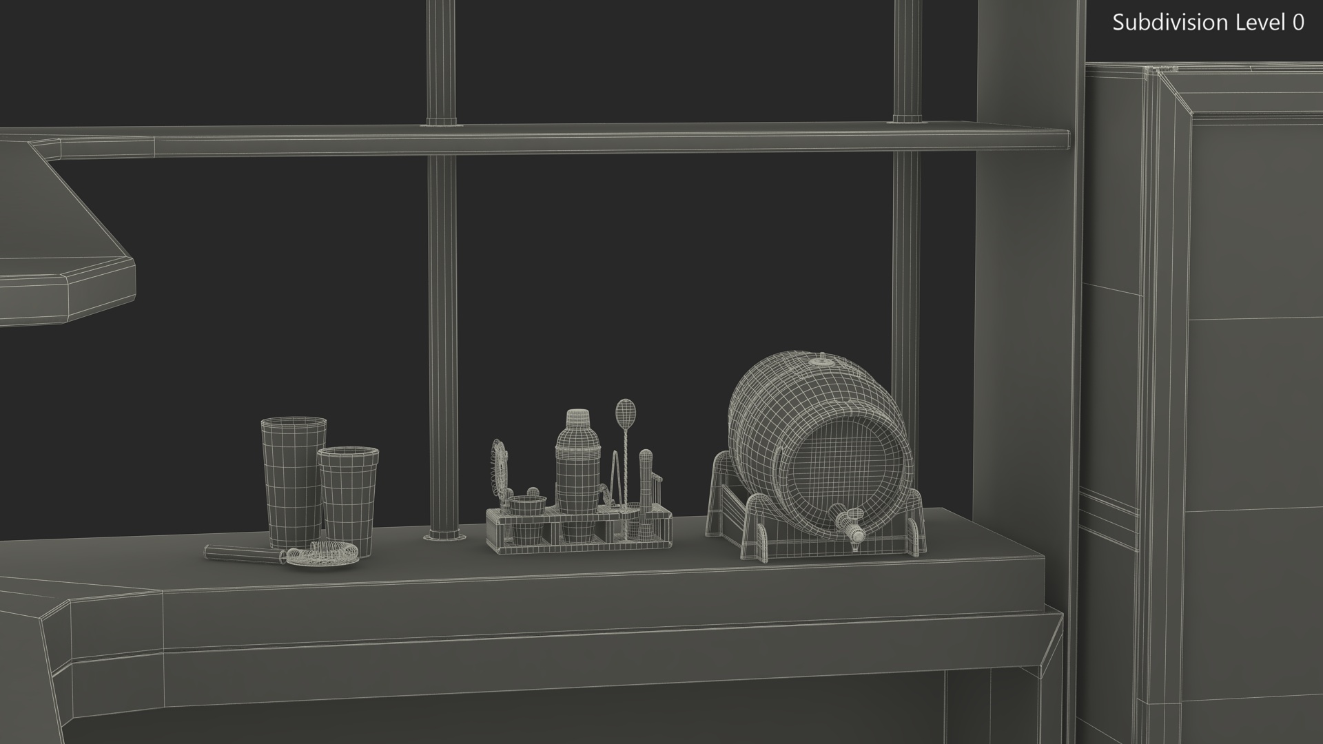Modern Home Bar Furniture Set 3D model