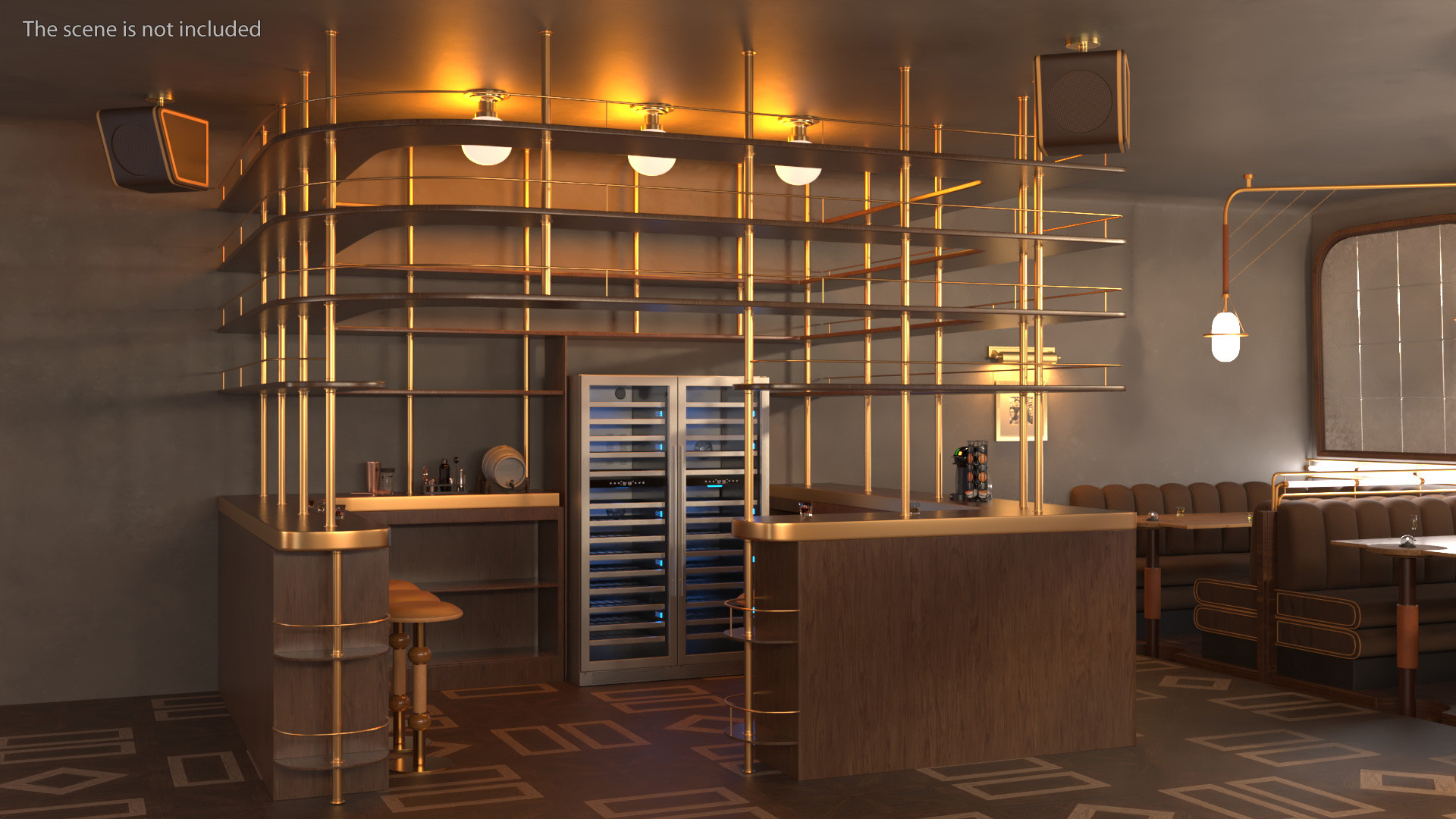 Modern Home Bar Furniture Set 3D model