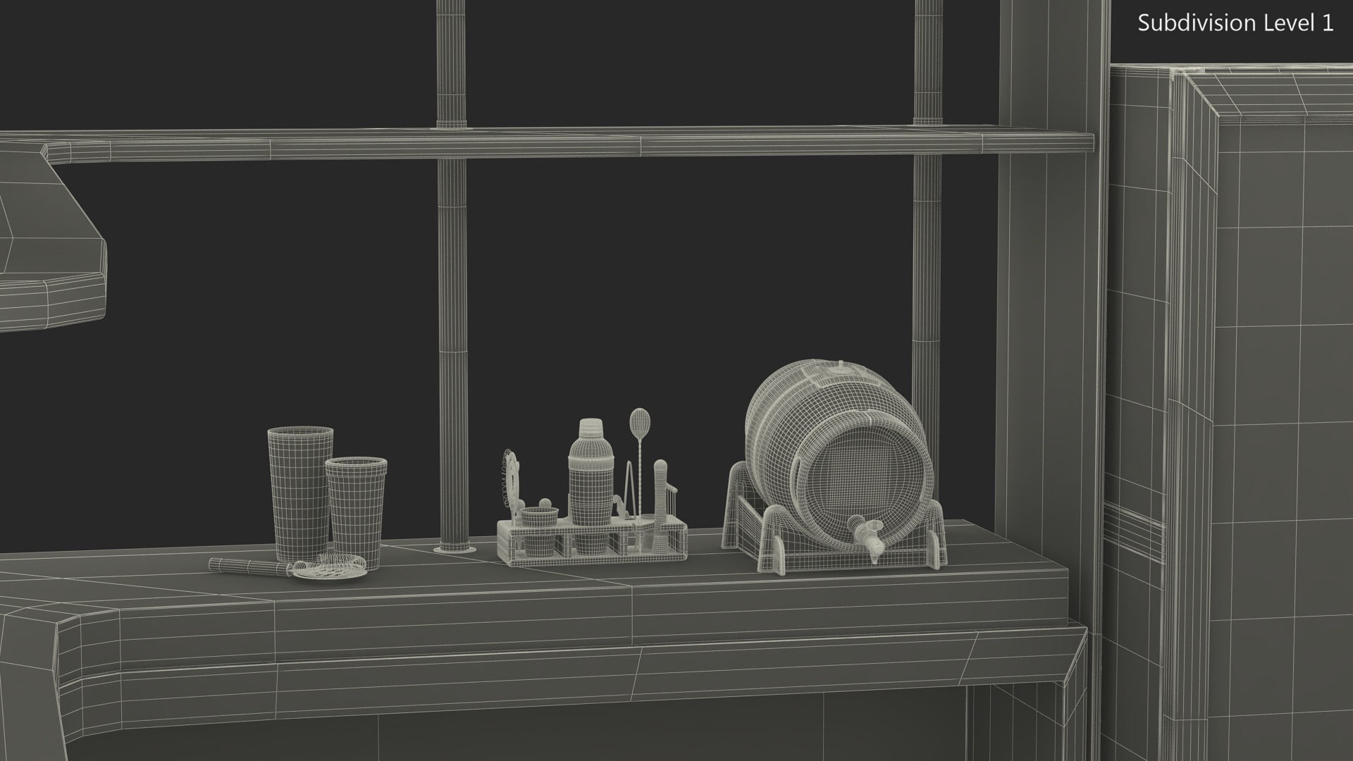 Modern Home Bar Furniture Set 3D model
