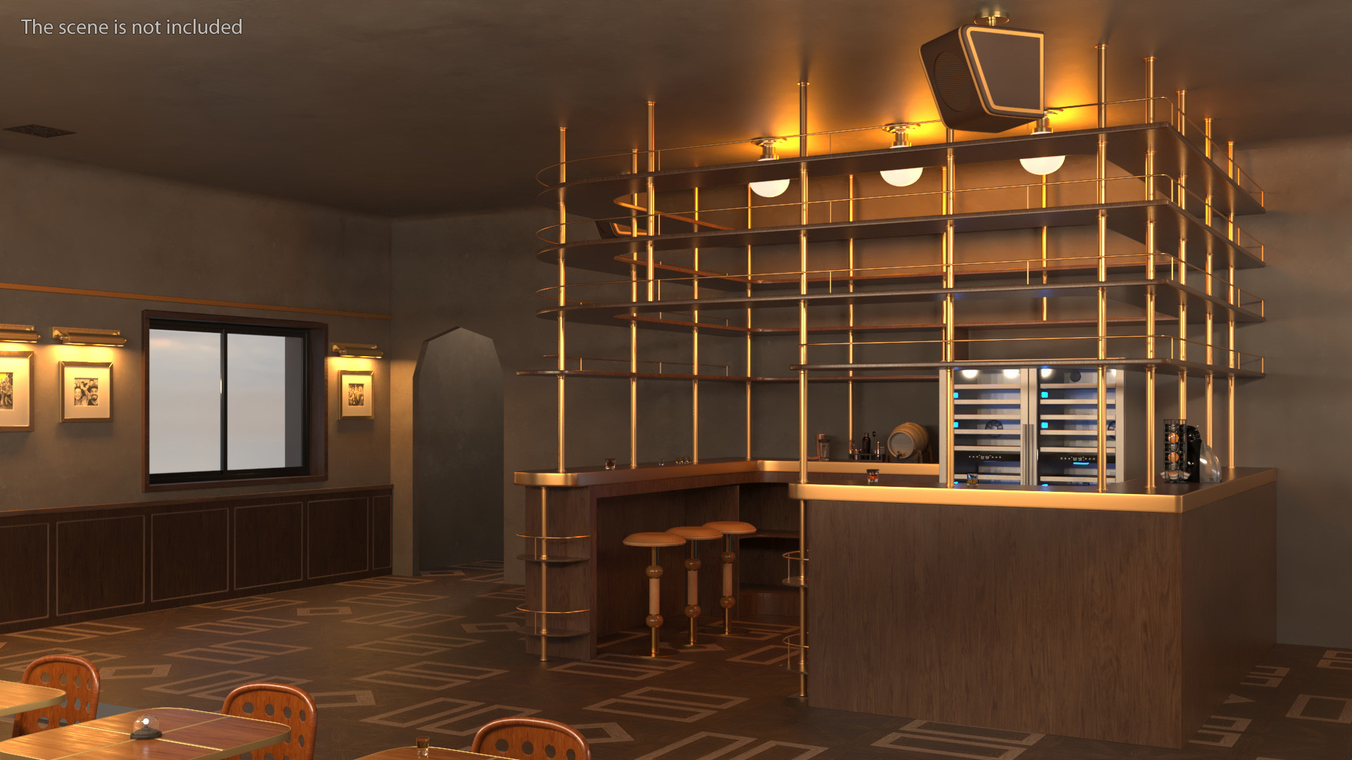 Modern Home Bar Furniture Set 3D model