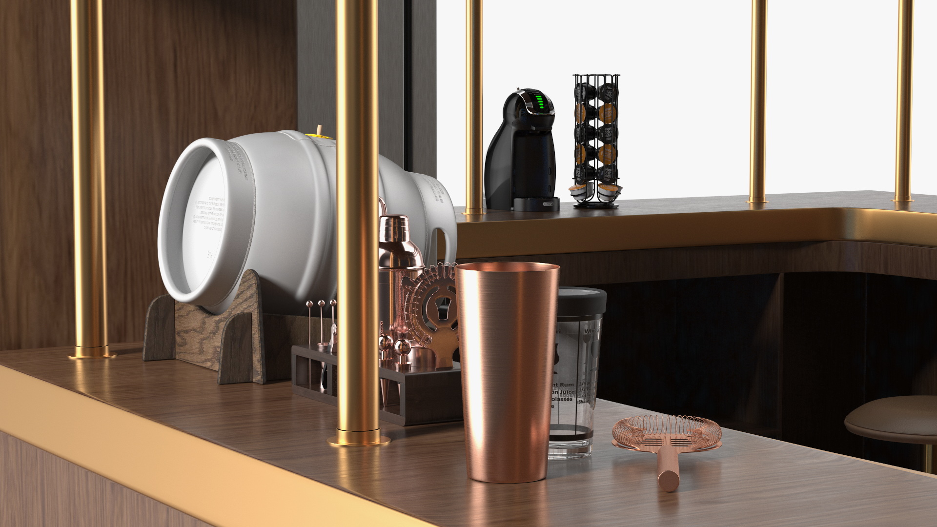 Modern Home Bar Furniture Set 3D model