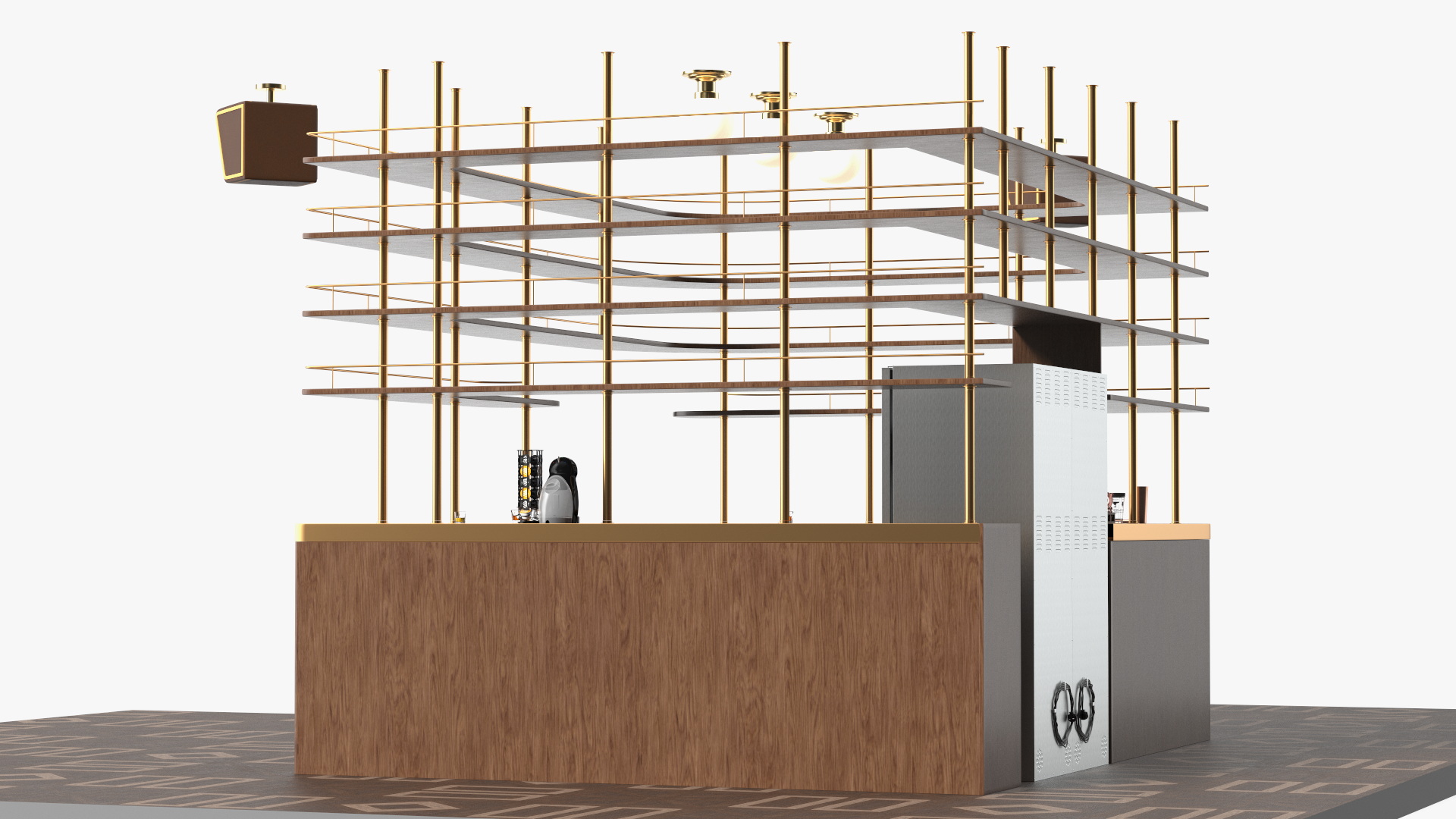Modern Home Bar Furniture Set 3D model
