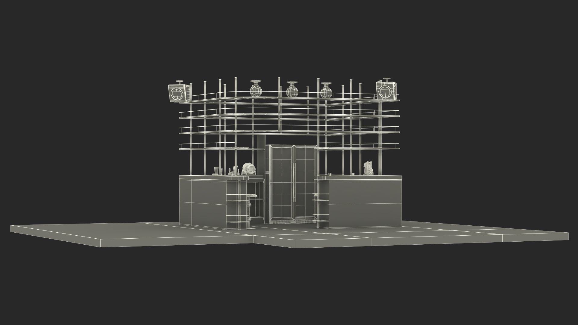 Modern Home Bar Furniture Set 3D model