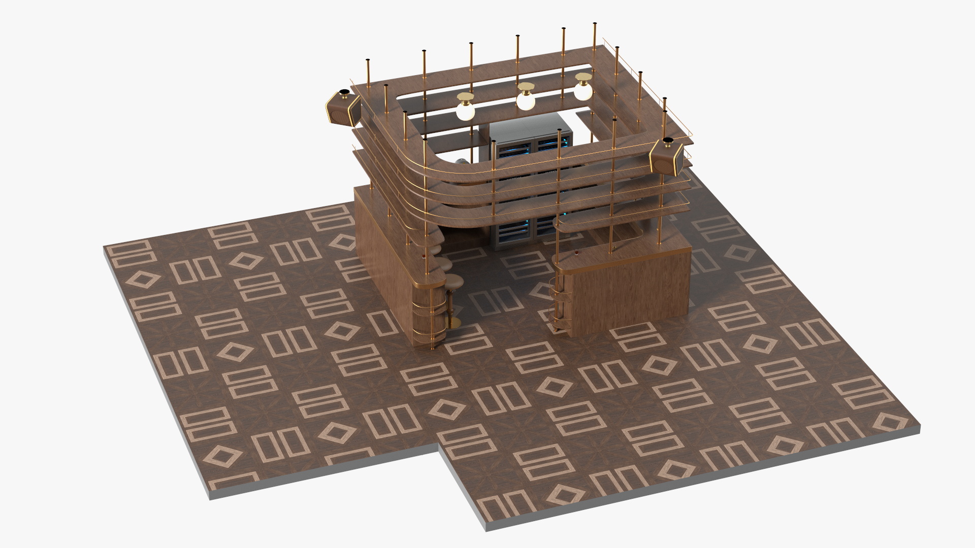Modern Home Bar Furniture Set 3D model