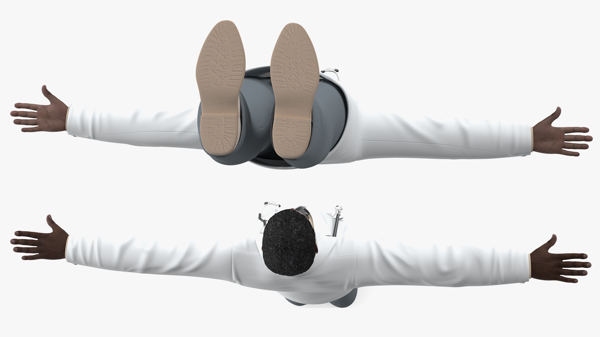 3D Patient on Hospital Bed And Doctor Rigged