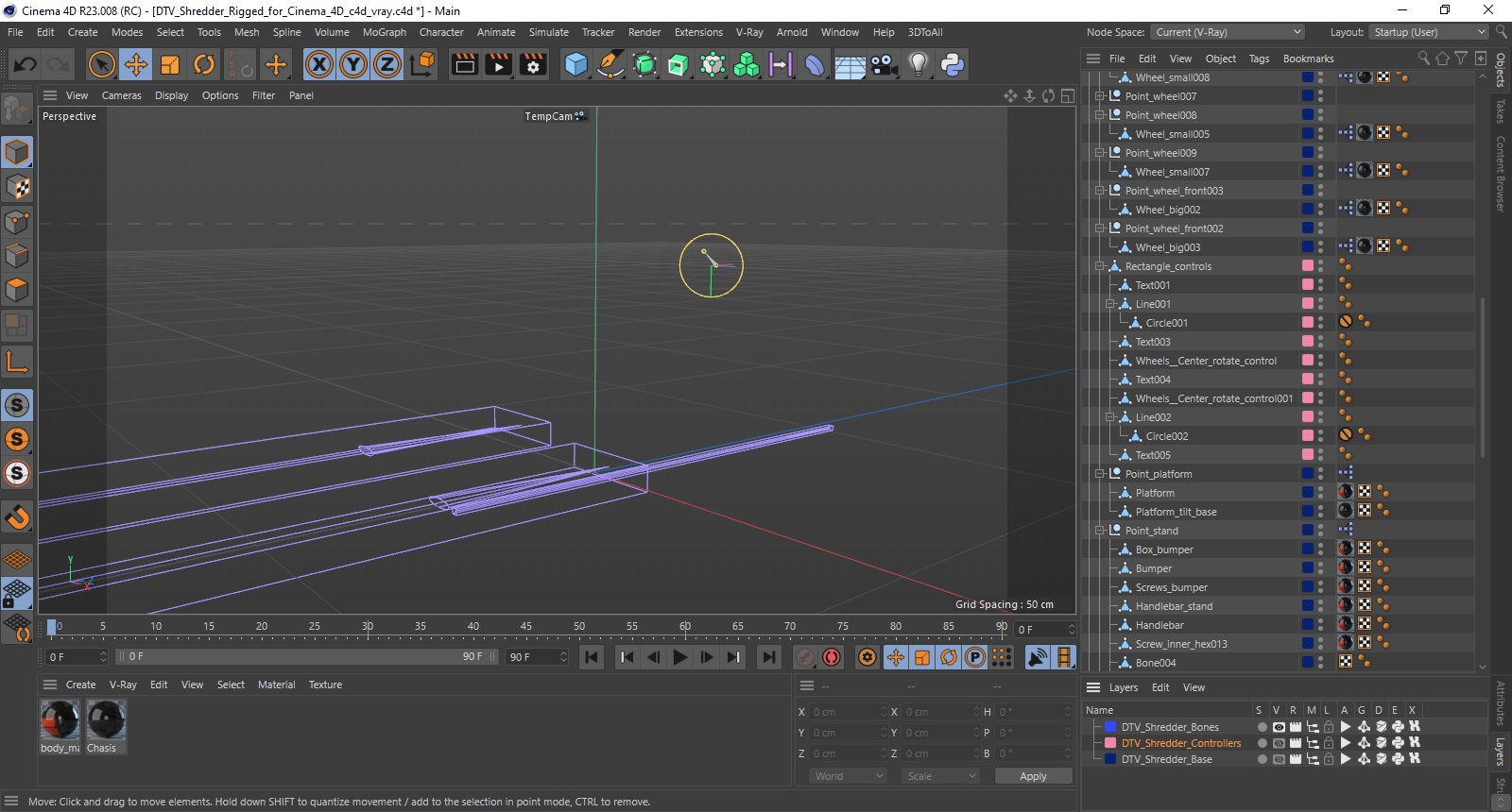 3D DTV Shredder Rigged for Cinema 4D model