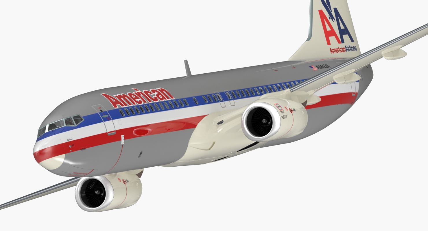 3D Boeing 737 800 with Interior American Airlines