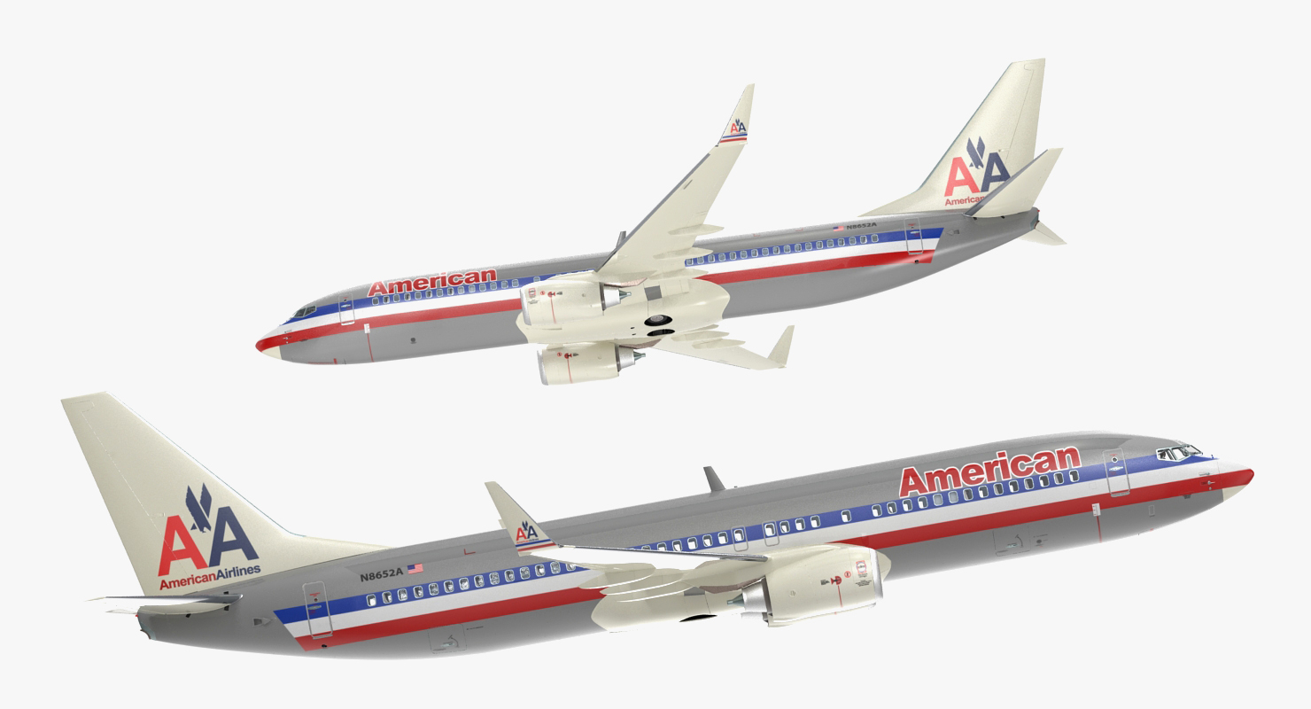 3D Boeing 737 800 with Interior American Airlines