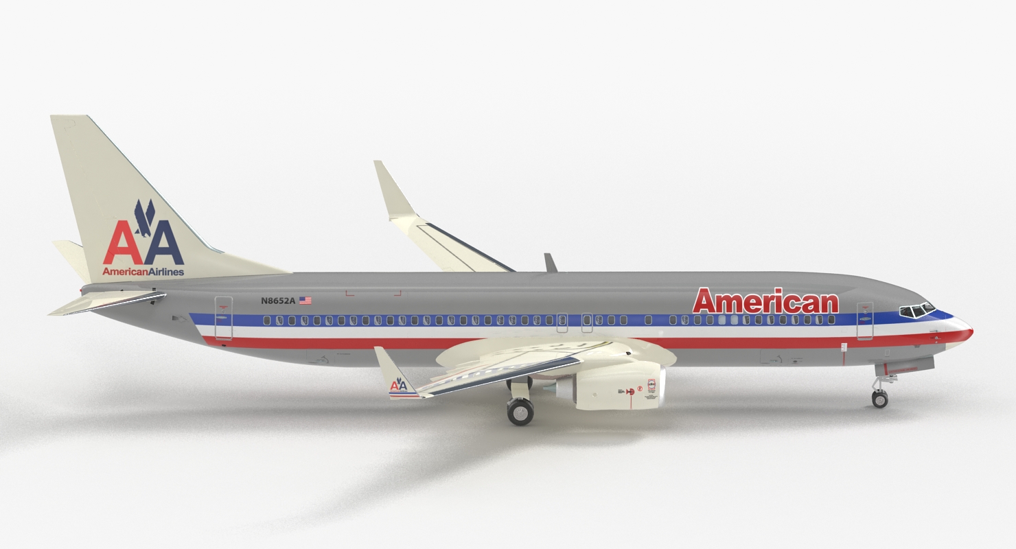 3D Boeing 737 800 with Interior American Airlines