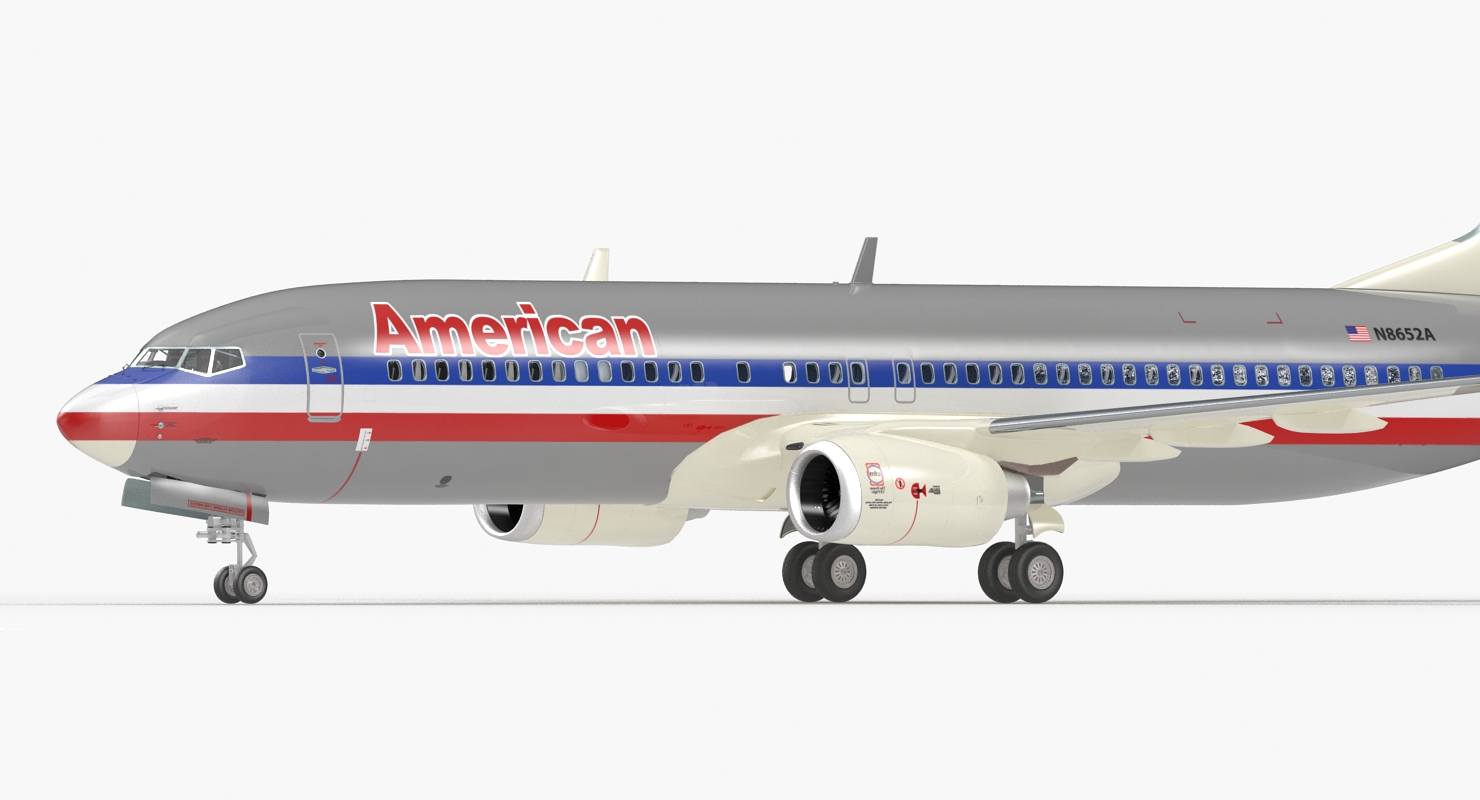 3D Boeing 737 800 with Interior American Airlines