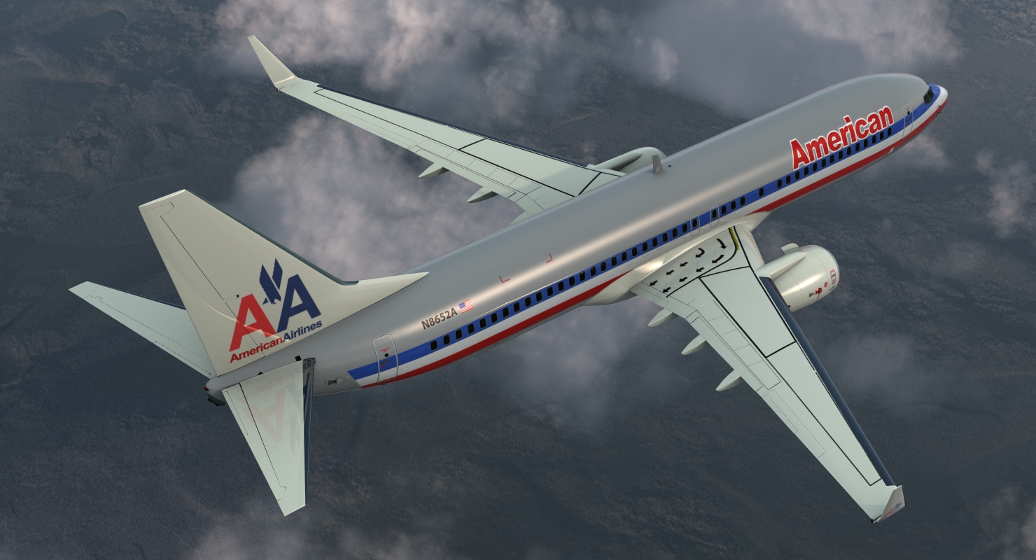3D Boeing 737 800 with Interior American Airlines