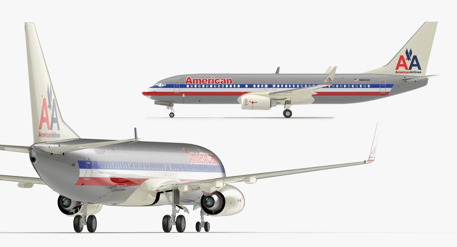 3D Boeing 737 800 with Interior American Airlines