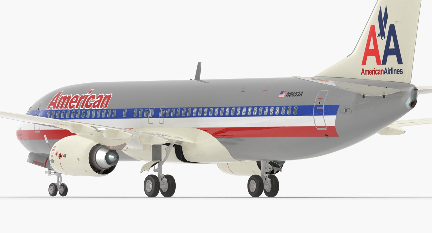 3D Boeing 737 800 with Interior American Airlines