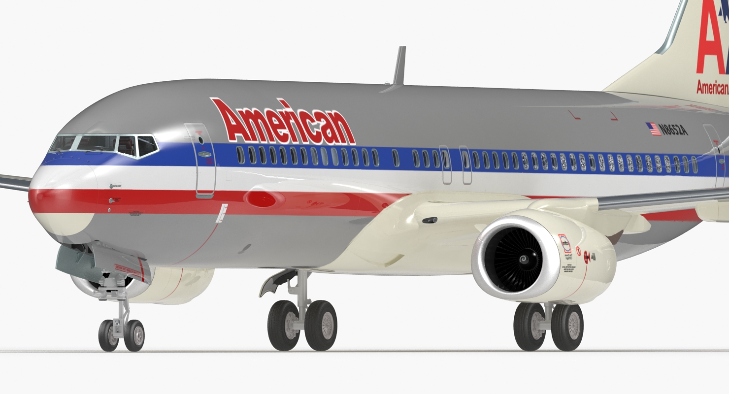 3D Boeing 737 800 with Interior American Airlines