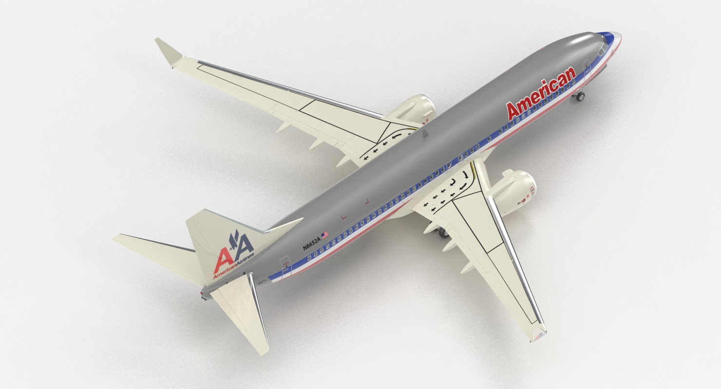 3D Boeing 737 800 with Interior American Airlines