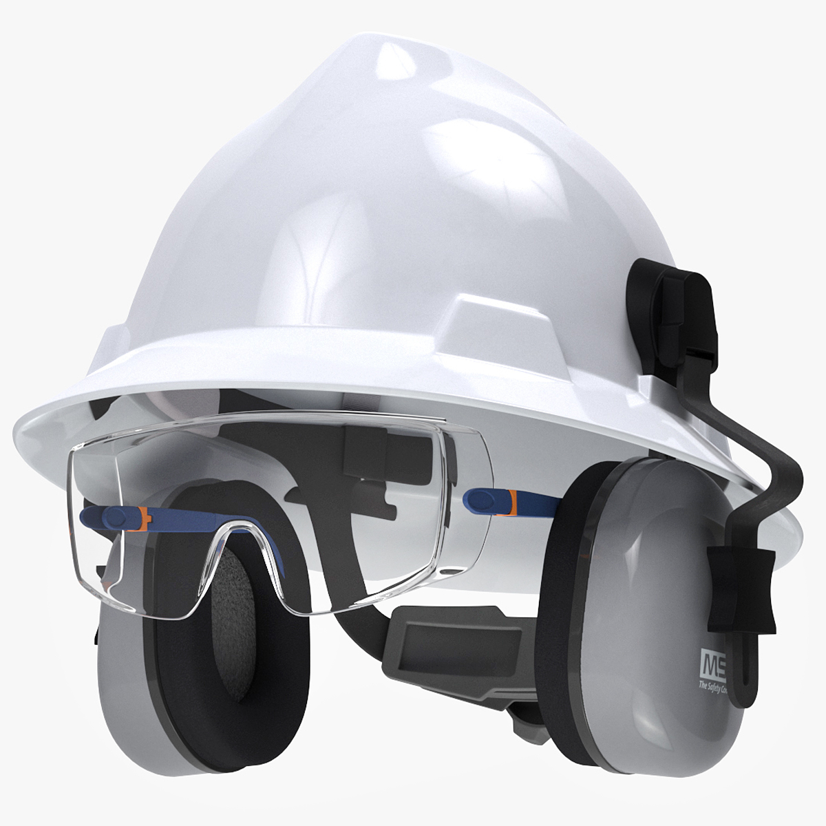 Safety Helmet with Earmuffs and Goggles