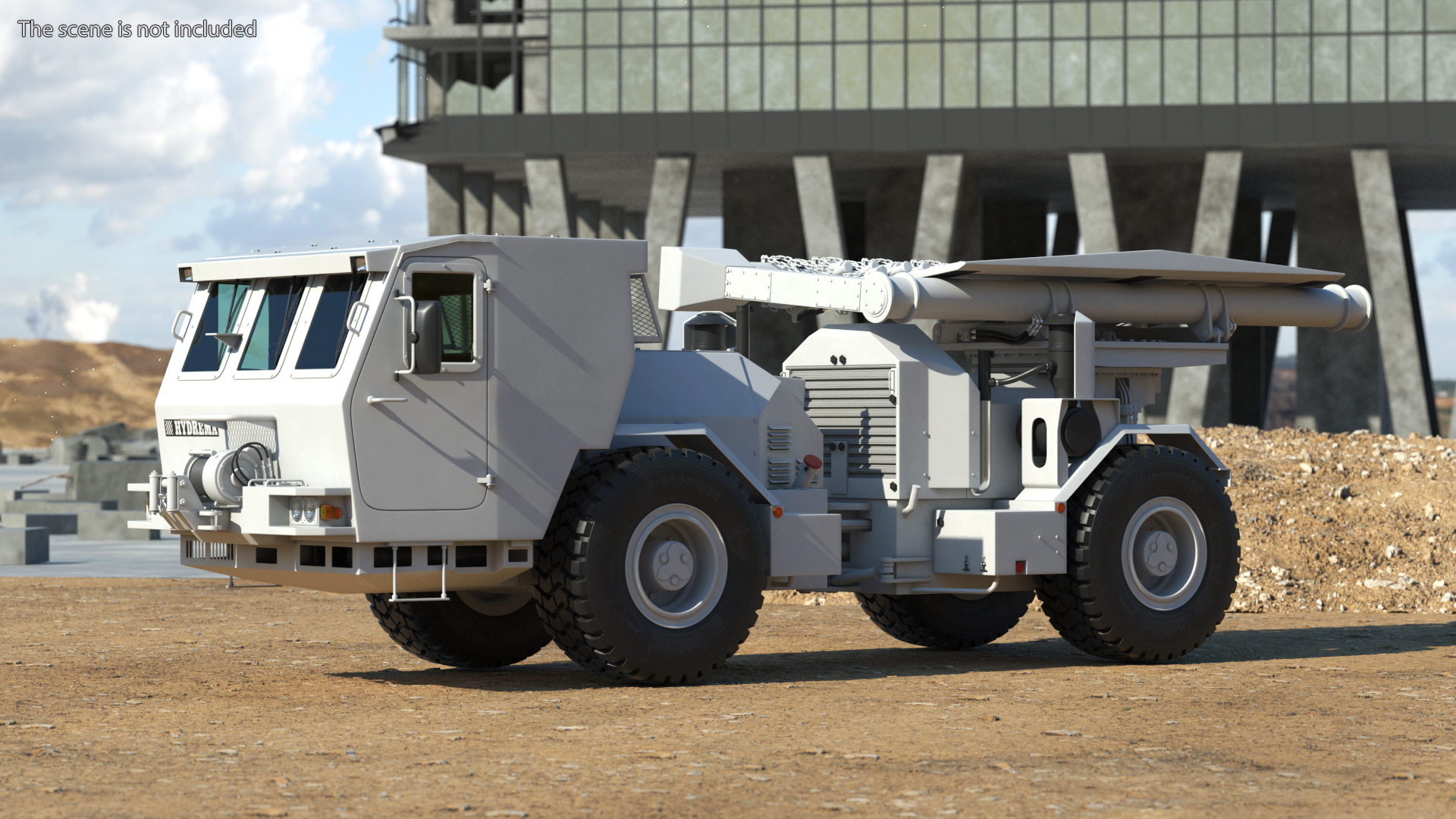 White Mine Clearing Vehicle Hydrema 910 3D model