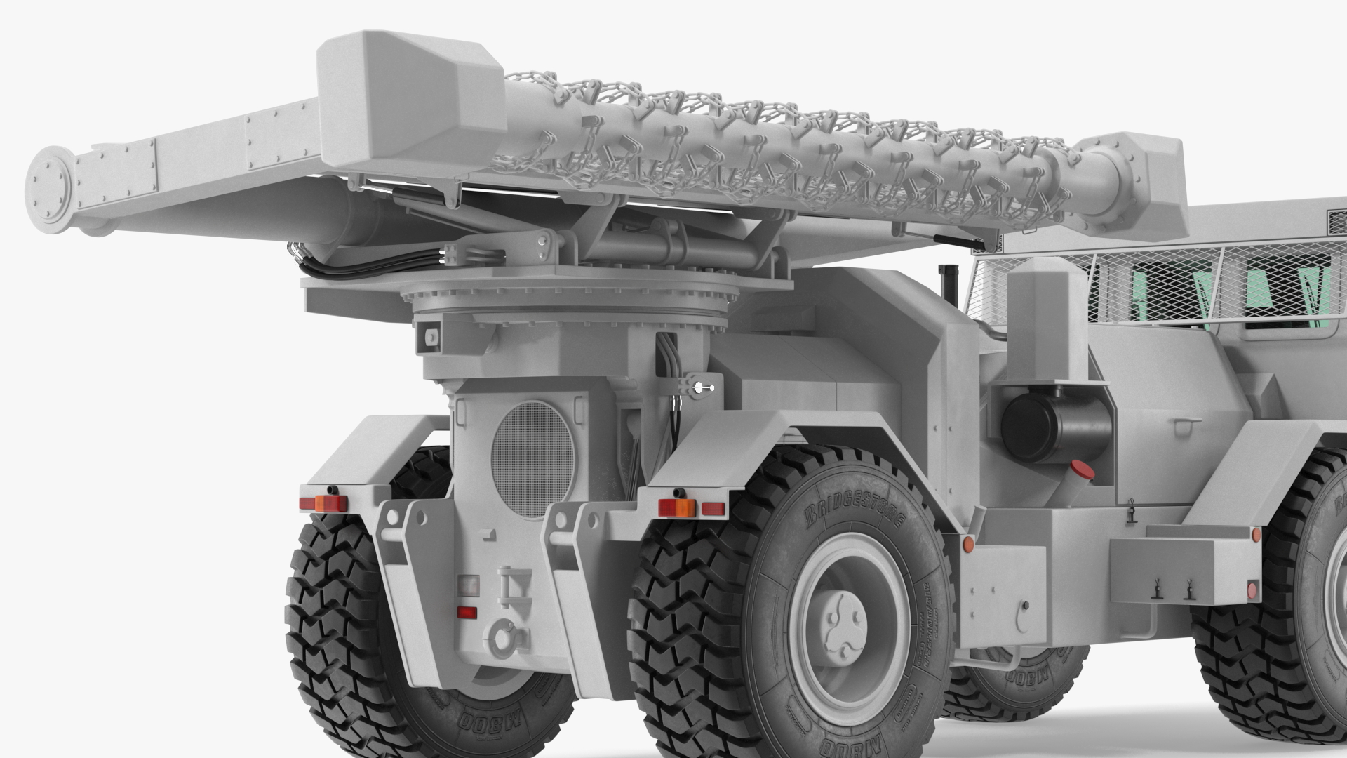 White Mine Clearing Vehicle Hydrema 910 3D model
