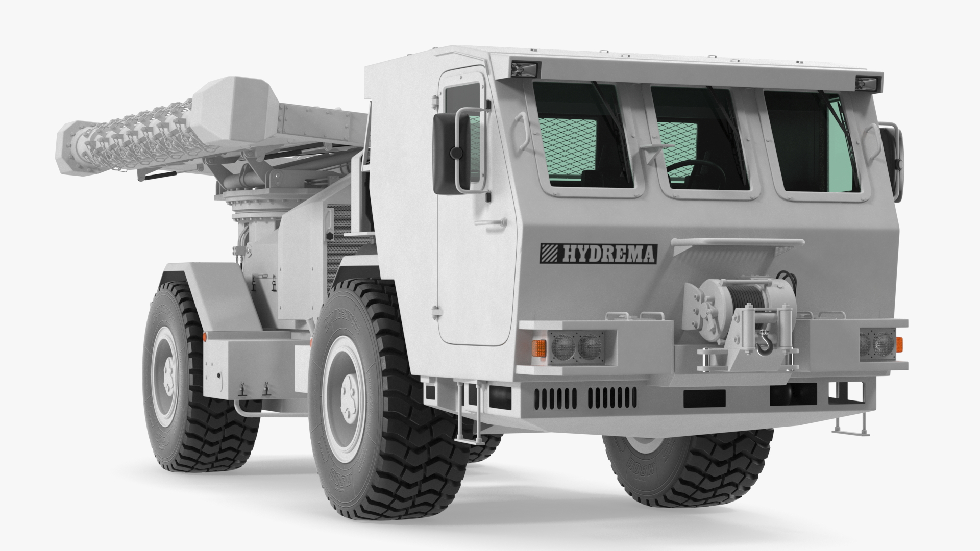 White Mine Clearing Vehicle Hydrema 910 3D model