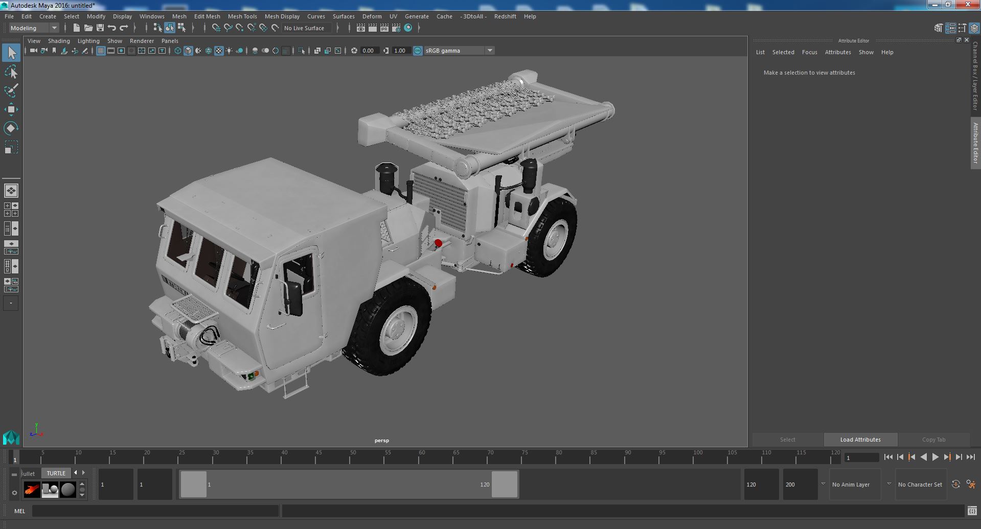 White Mine Clearing Vehicle Hydrema 910 3D model
