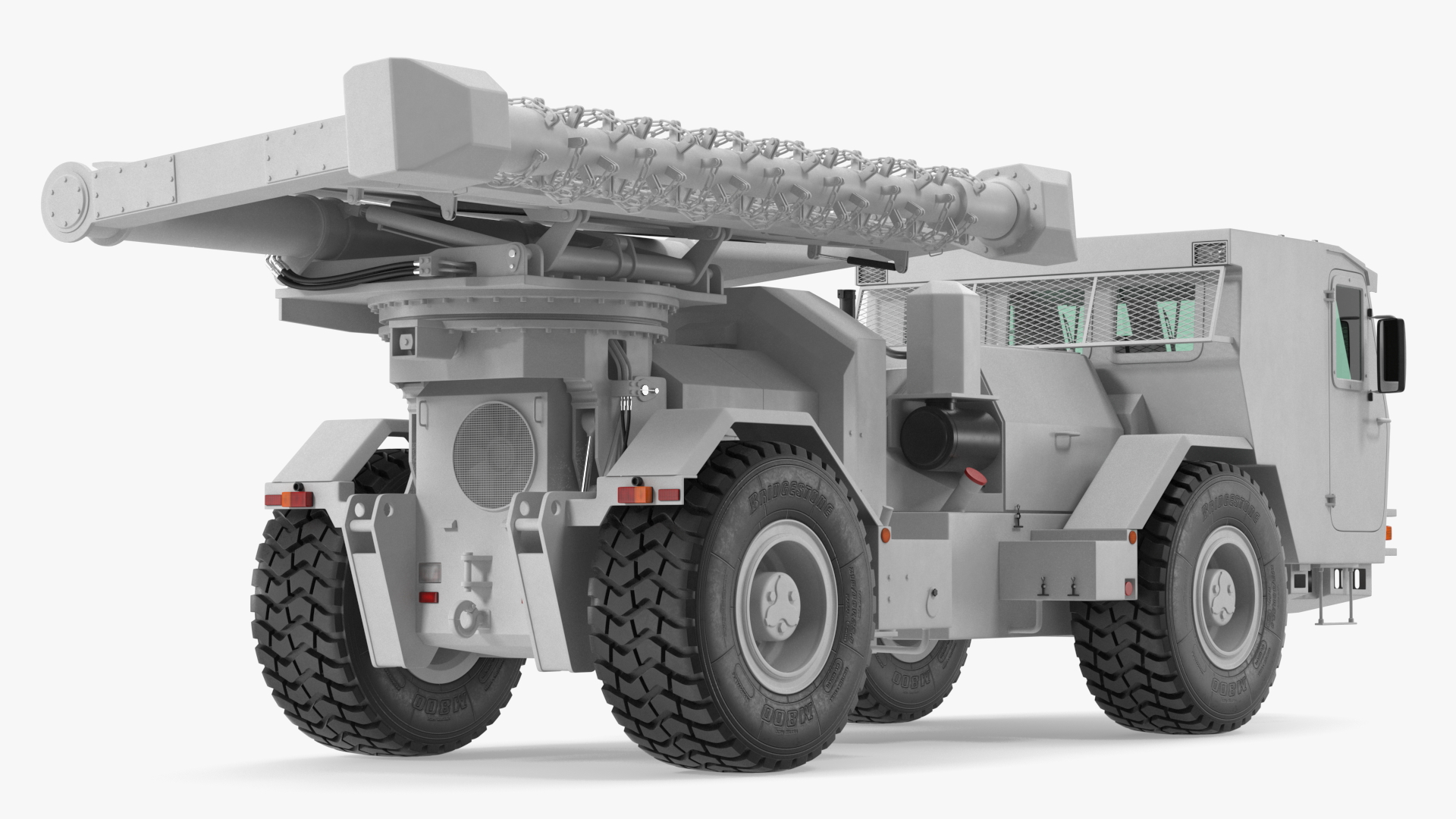 White Mine Clearing Vehicle Hydrema 910 3D model