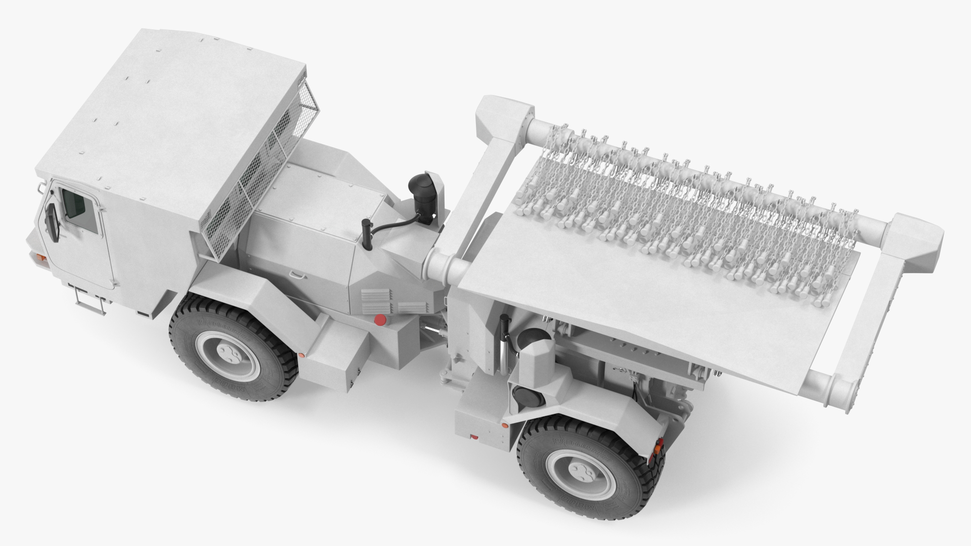 White Mine Clearing Vehicle Hydrema 910 3D model