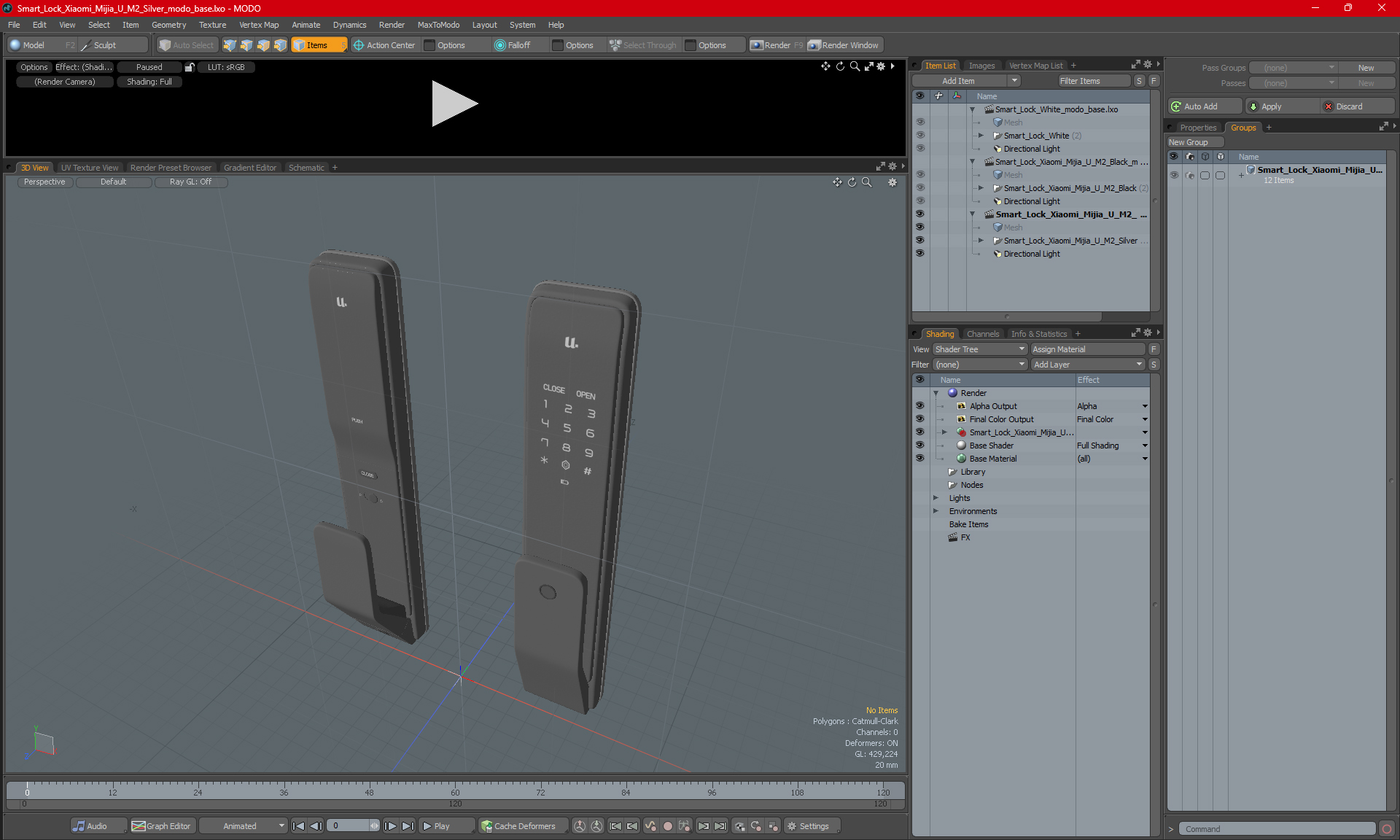 3D model Smart Lock Xiaomi Mijia U M2 Silver