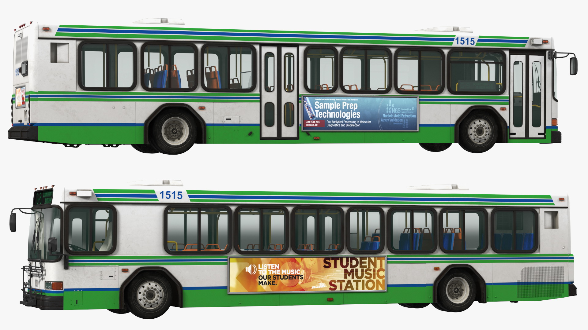 3D Gillig Low Floor Advantage Bus Simple Interior