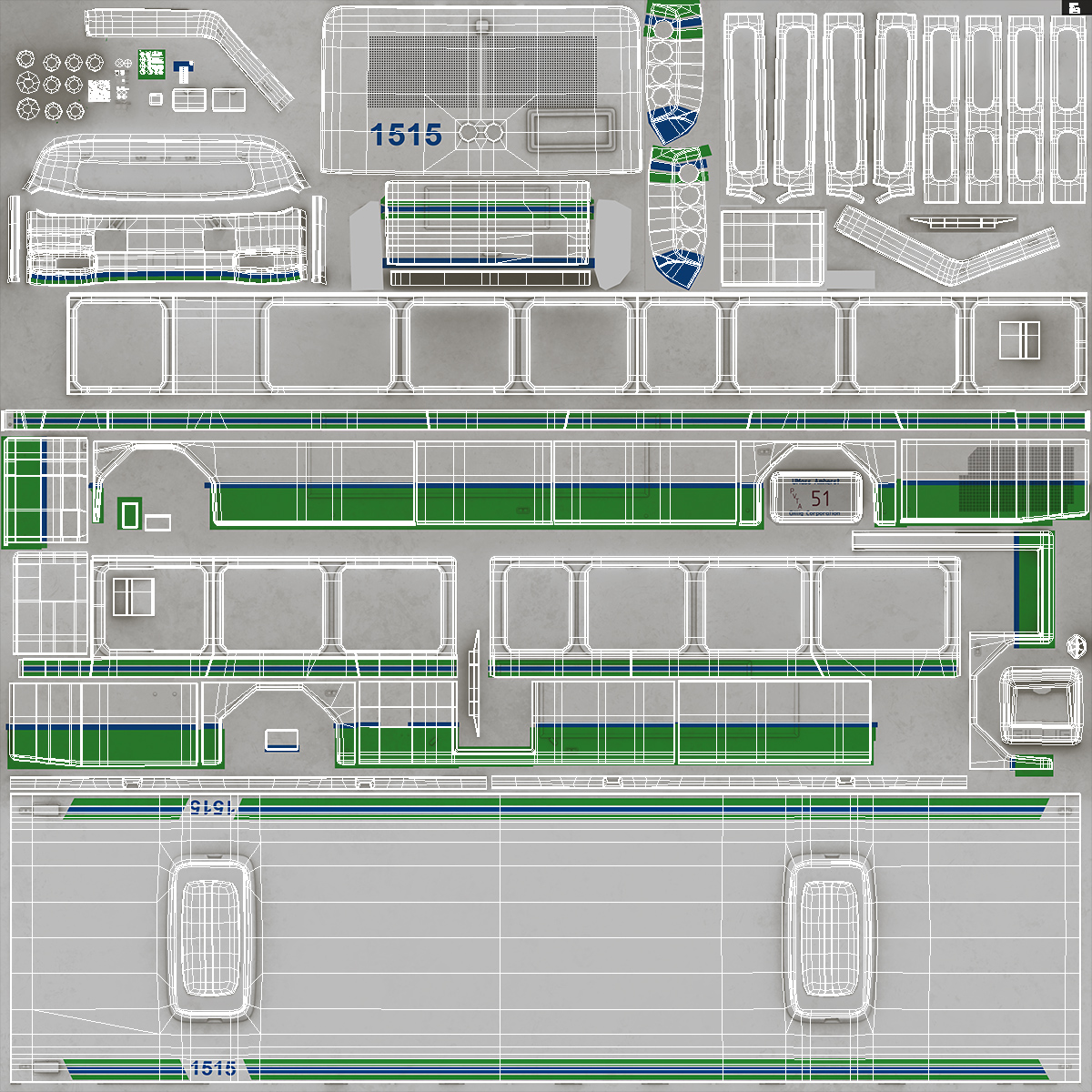 3D Gillig Low Floor Advantage Bus Simple Interior