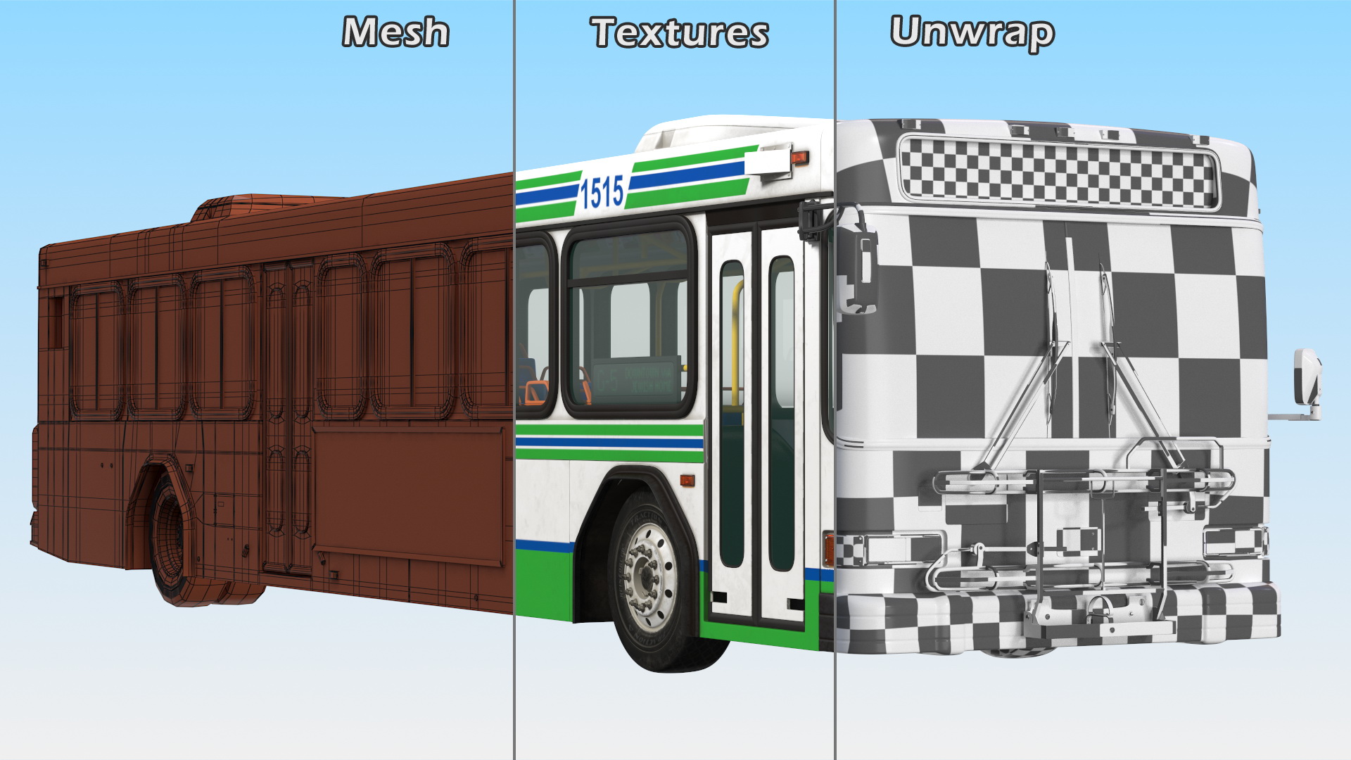 3D Gillig Low Floor Advantage Bus Simple Interior