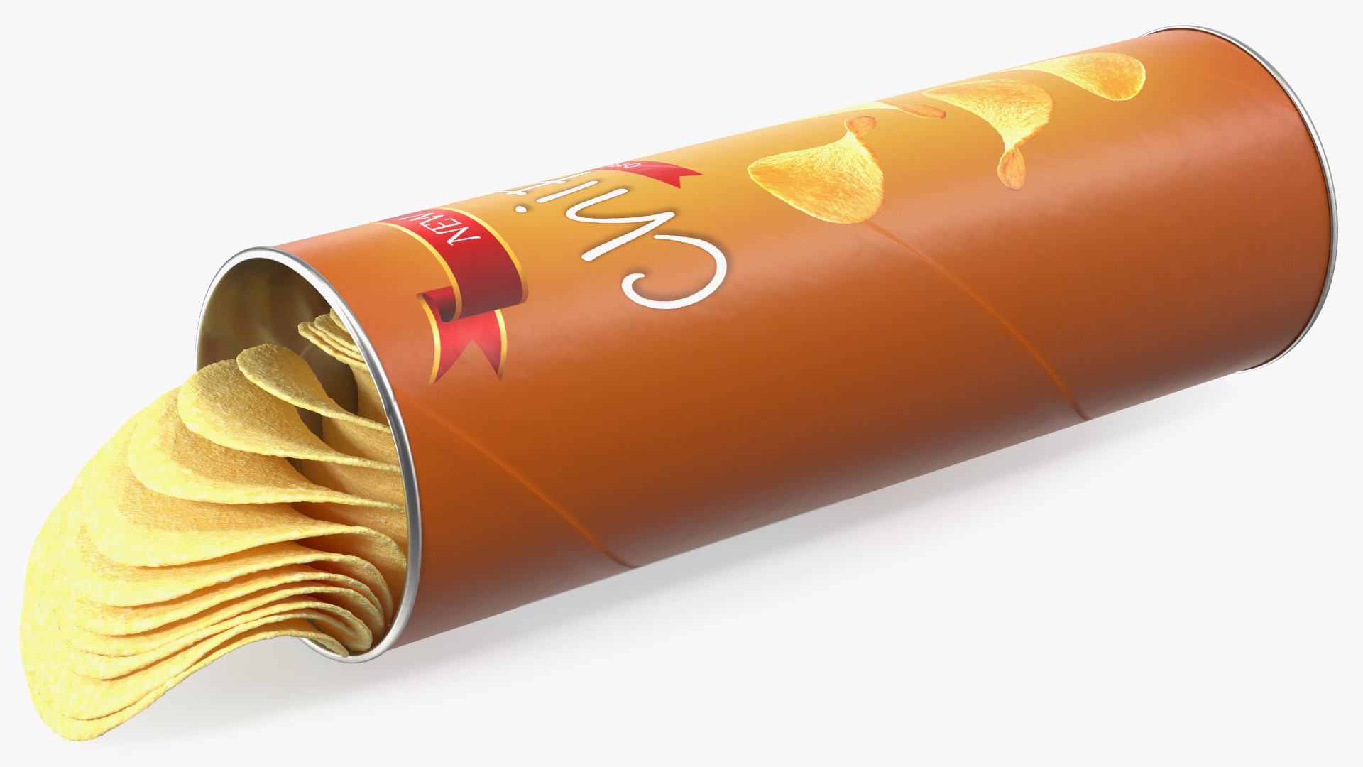 3D model Open Tube of Potato Chips