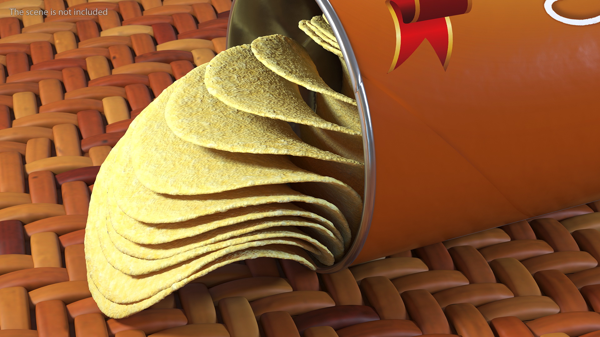 3D model Open Tube of Potato Chips