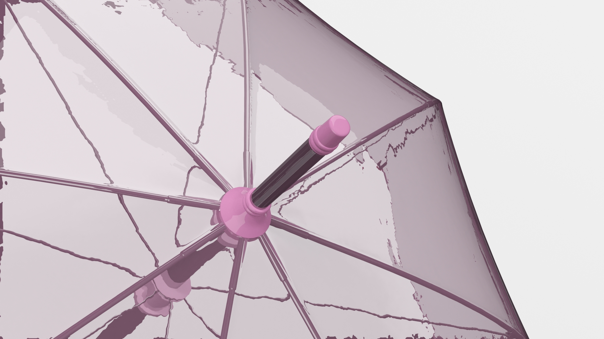 3D Kids Clear Bubble Umbrella Pink