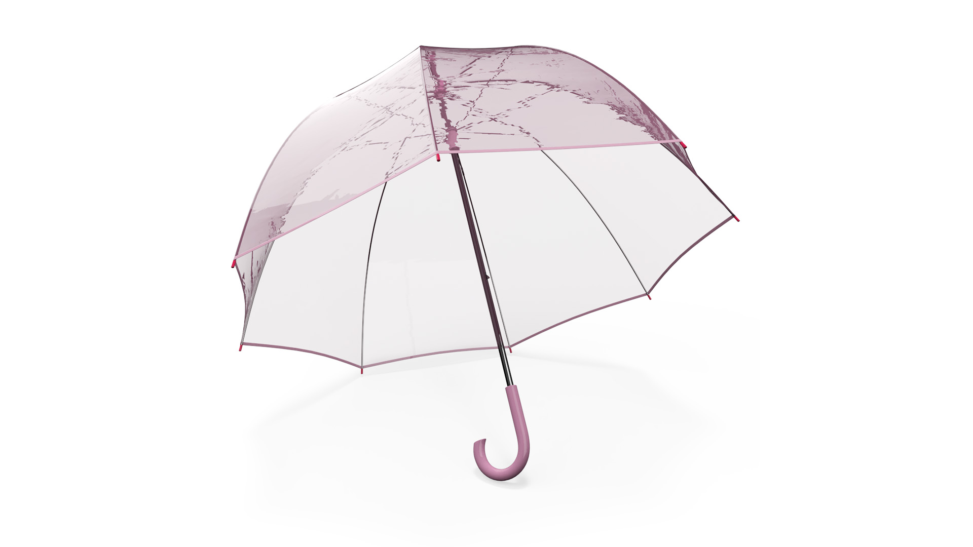 3D Kids Clear Bubble Umbrella Pink