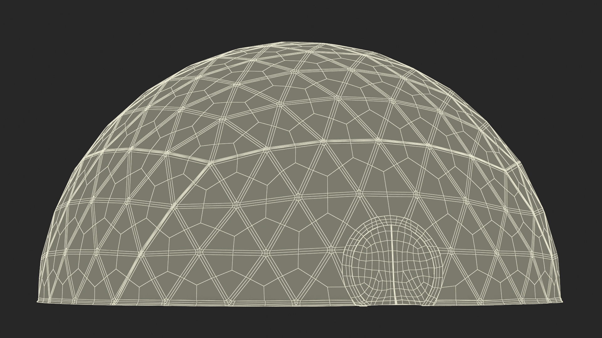 Geodesic Event Dome Tent Grey 3D model