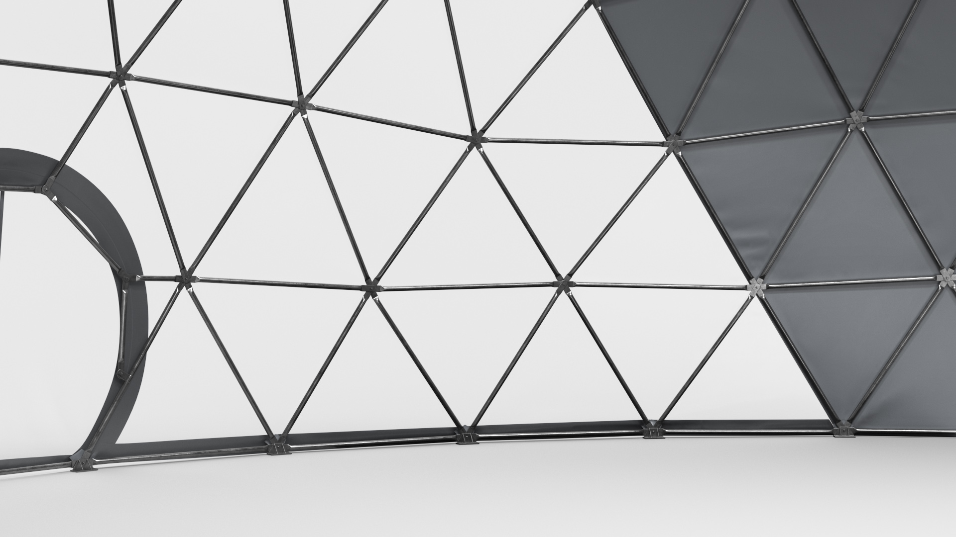 Geodesic Event Dome Tent Grey 3D model