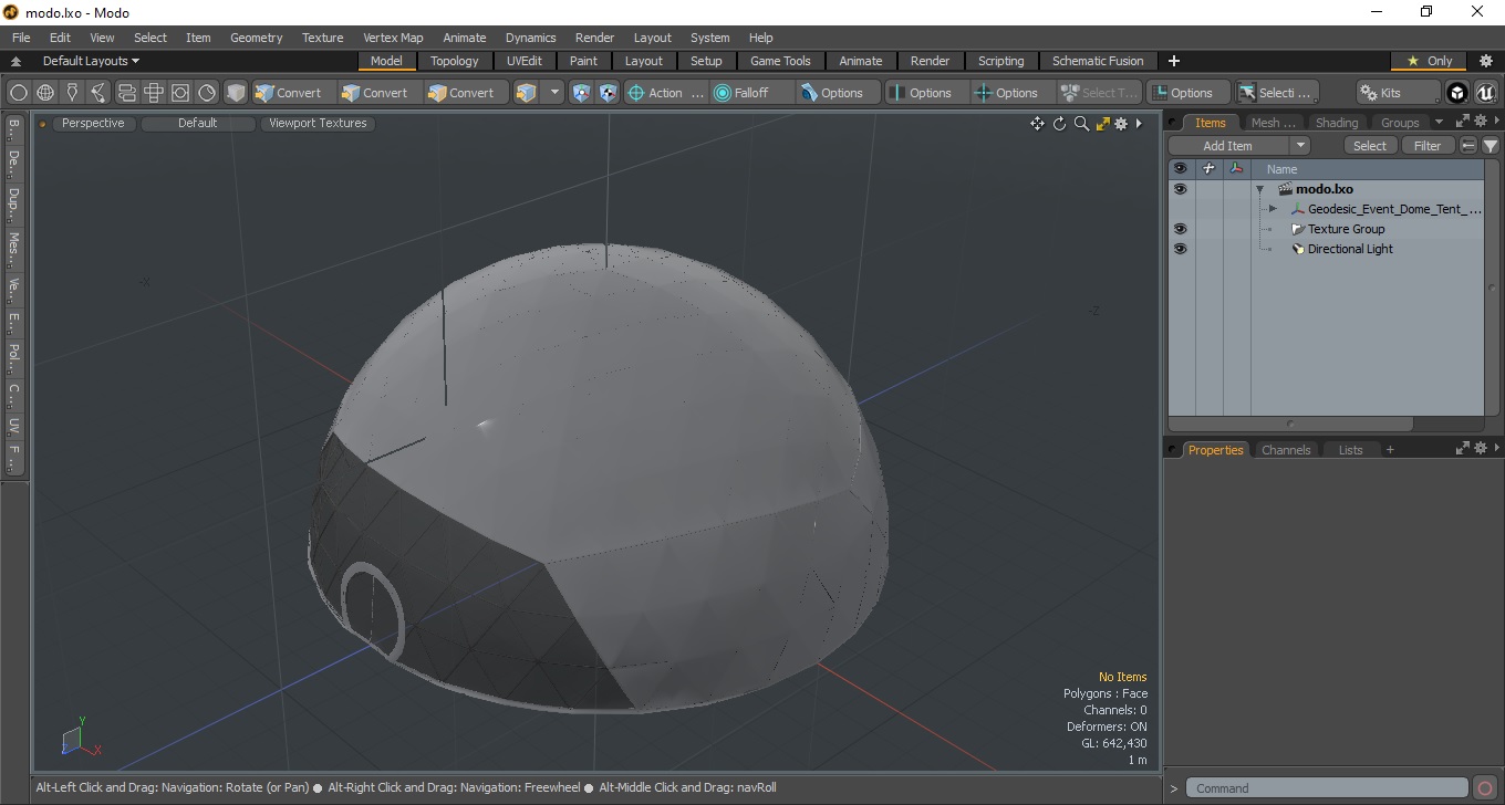 Geodesic Event Dome Tent Grey 3D model