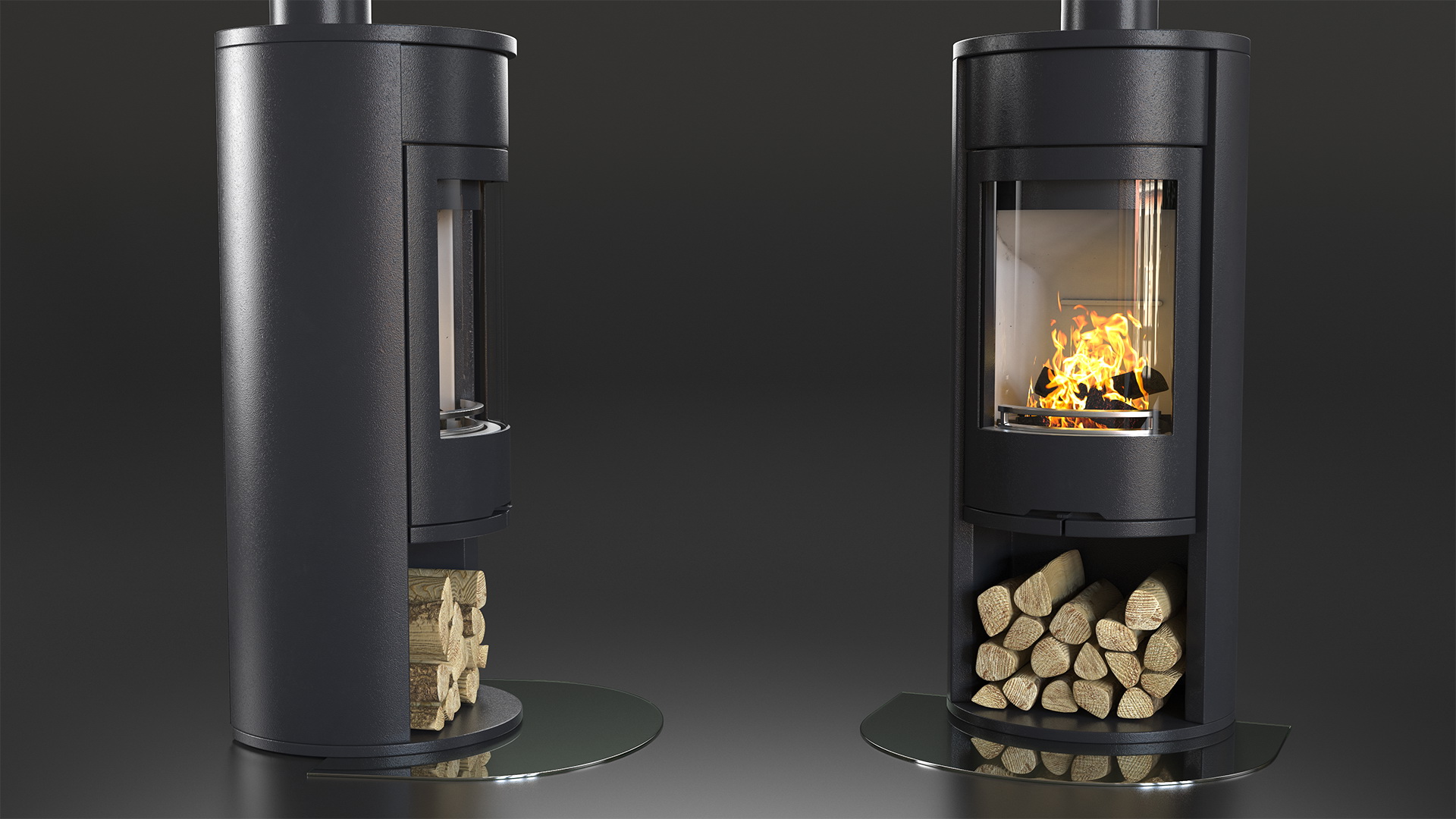 Modern Wood Burning Stove Contura 610 3D