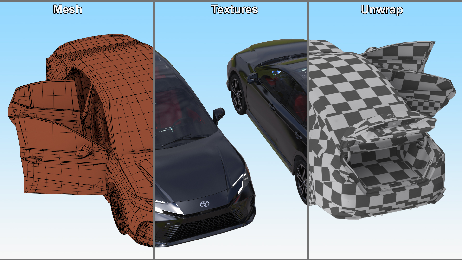 3D Toyota Camry 2025 Hybrid Underground Rigged model