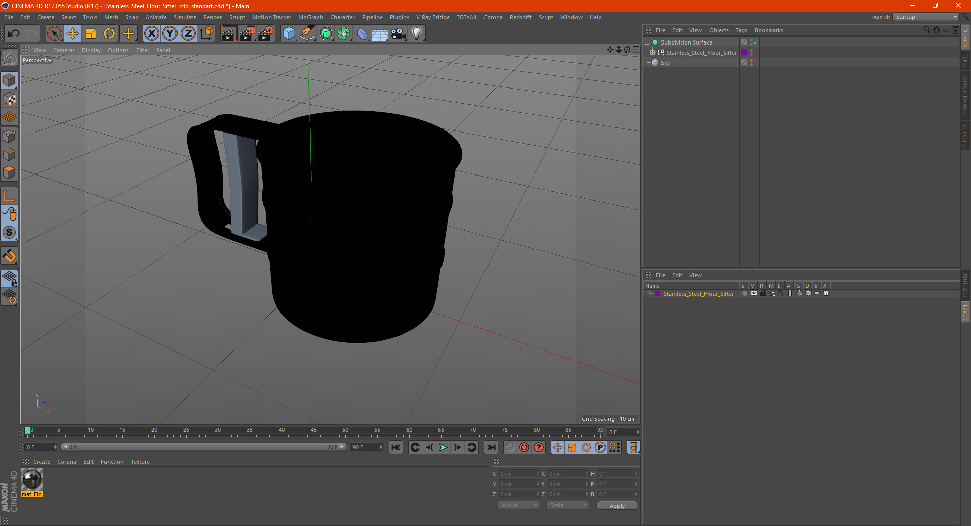 3D Stainless Steel Flour Sifter model