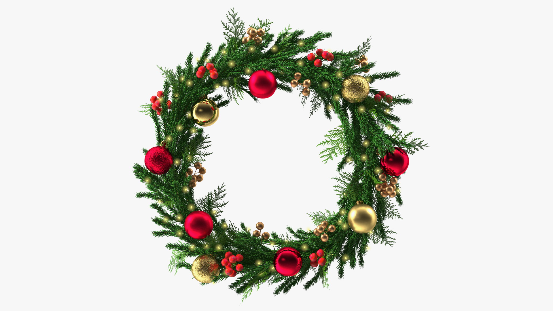 Christmas Wreath with Berries 3D model