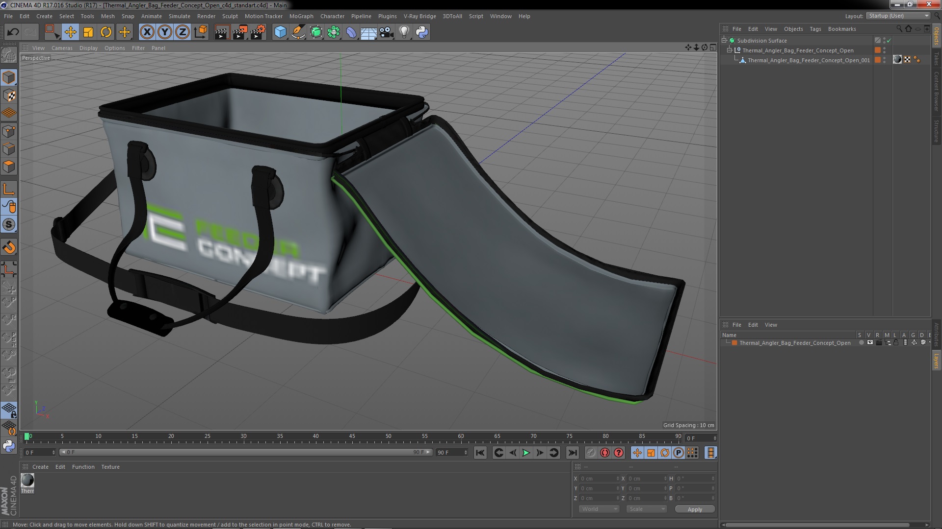 3D Thermal Angler Bag Feeder Concept Open model