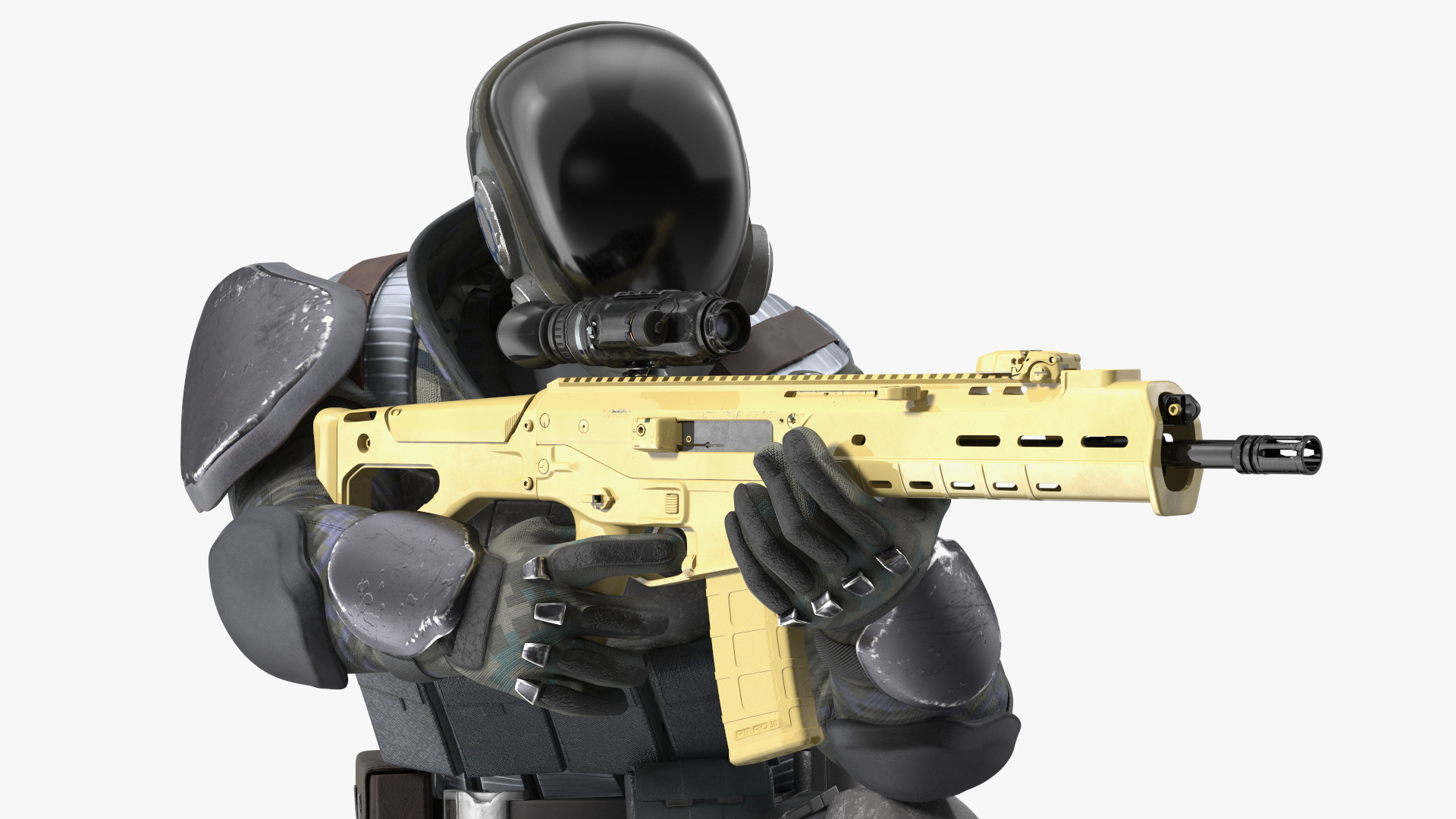 3D Concept Futuristic Soldier Aiming Pose model